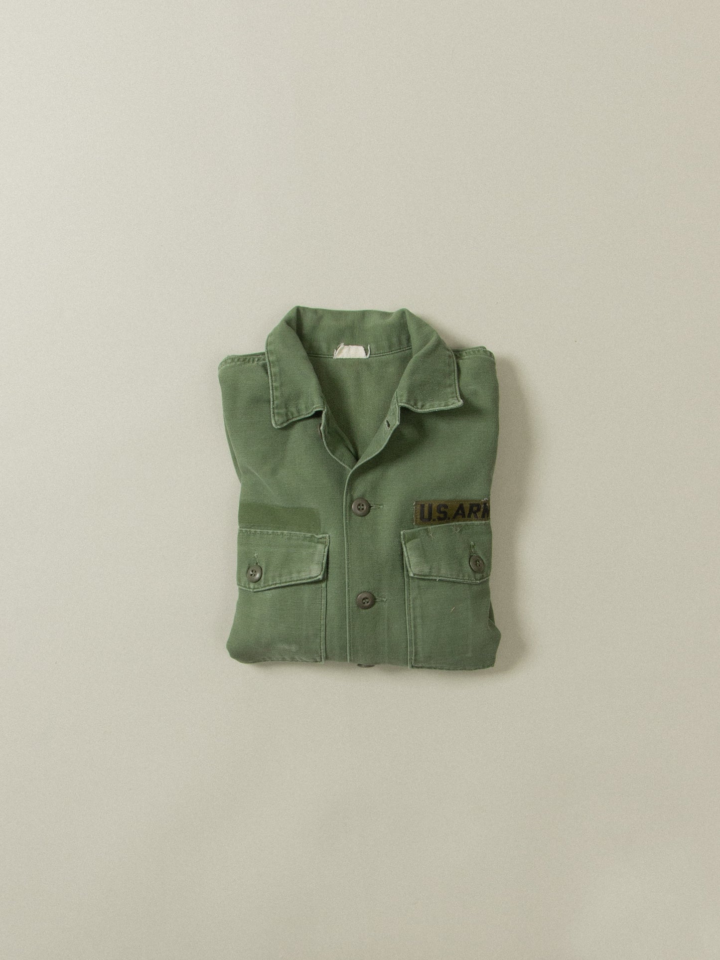 Vtg US Army OG-107 Fatigue Shirt (S/15½)