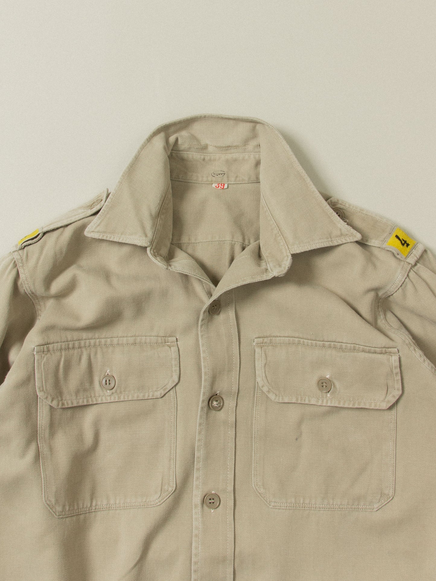 Vtg 1960s Swedish Army Cotton Shirt (M)