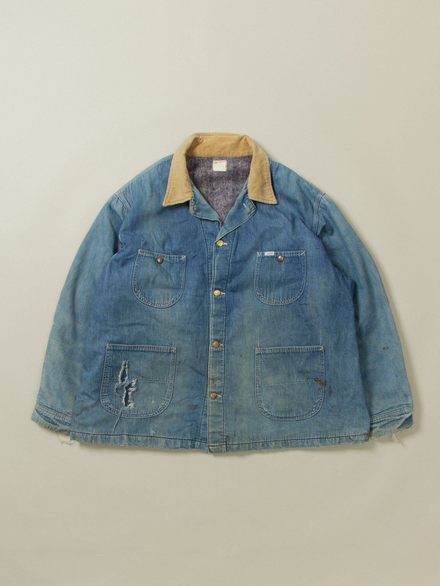 Vtg 1970s Lined Lee Chore Denim Jacket - Made in USA (XXL)