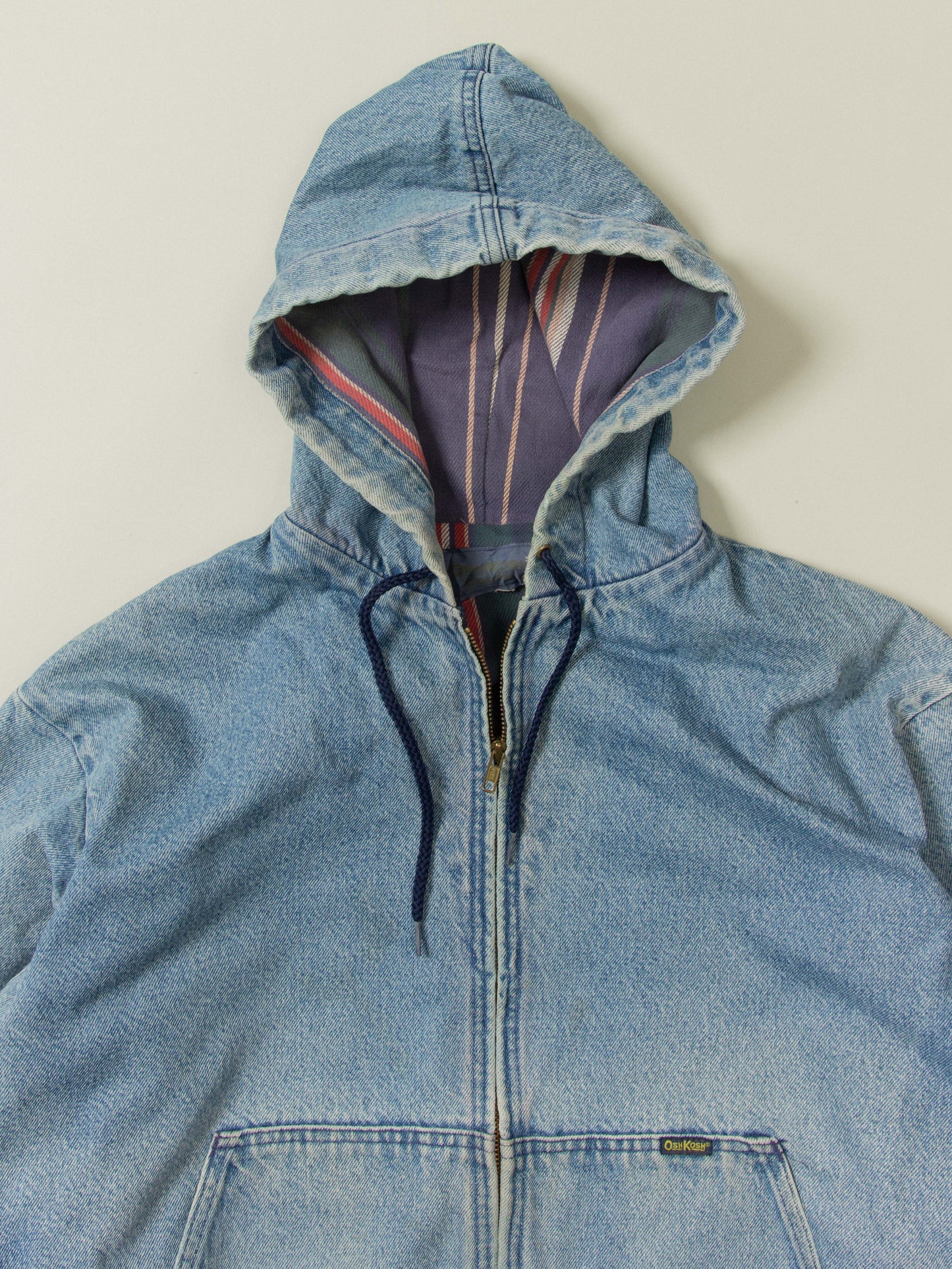 Vtg 1990s OshKosh B'Gosh Lined Hooded Denim Jacket (XL)