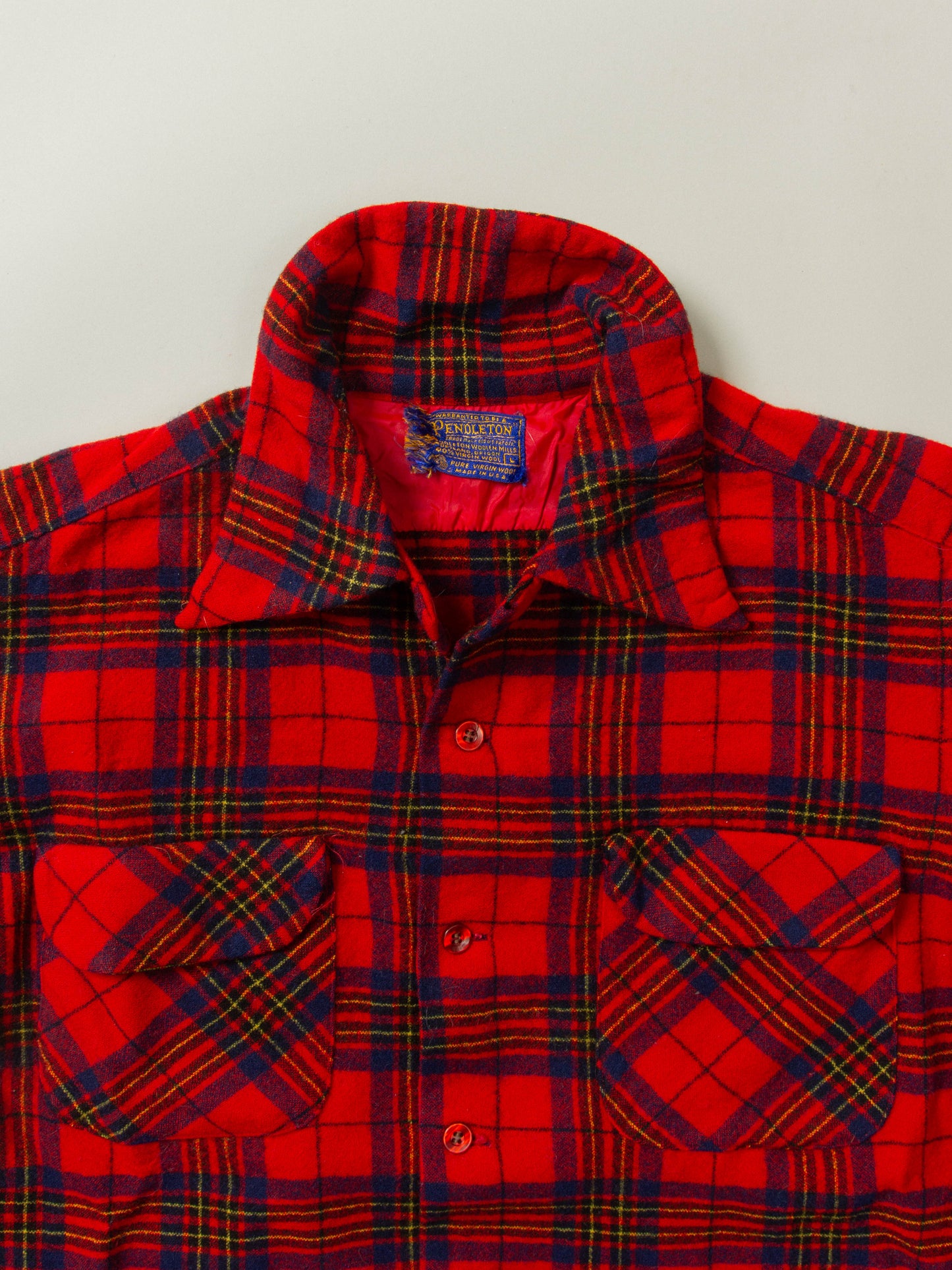 Vtg 1970s Pendleton Plaid Wool Flannel Shirt - Made in USA (S)