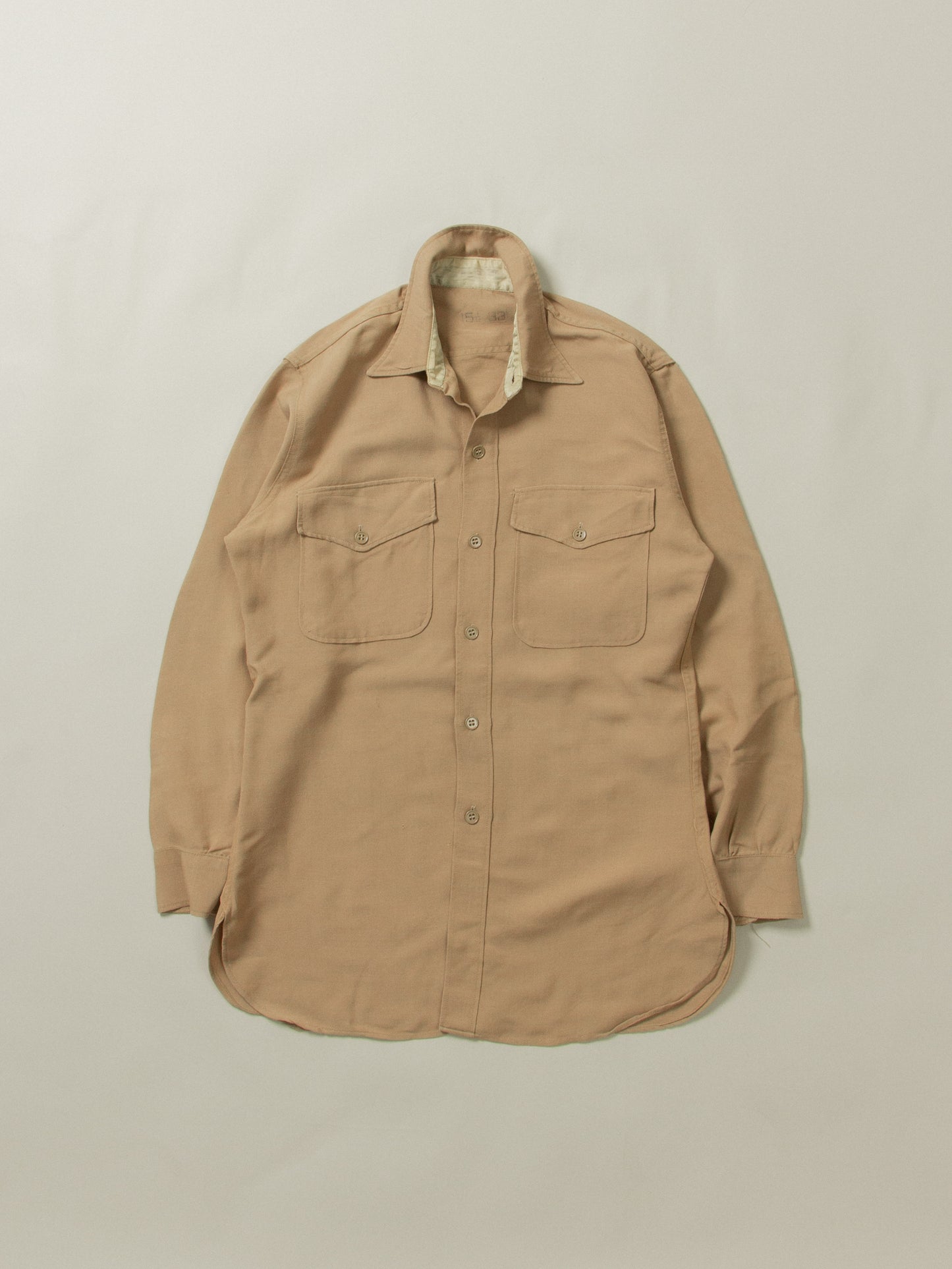 Vtg 1970s US Army Khaki Shirt (S)
