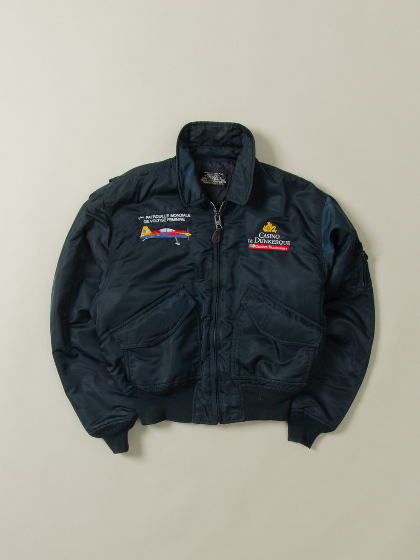 Vtg 1990s Schott NYC CWU Embroidered Flight Jacket - Made in USA (M)