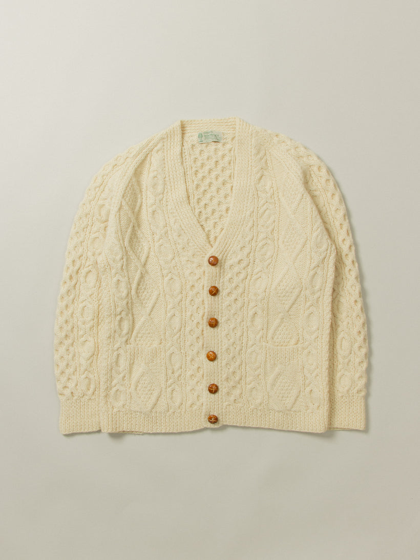 Vtg Crana Knit V-Neck Wool Cardigan - Made in Ireland (M)