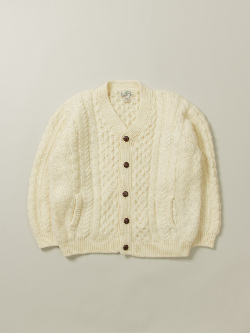 Vtg 2000s L.L. Bean V-Neck Wool Cardigan - Made in Ireland (L)
