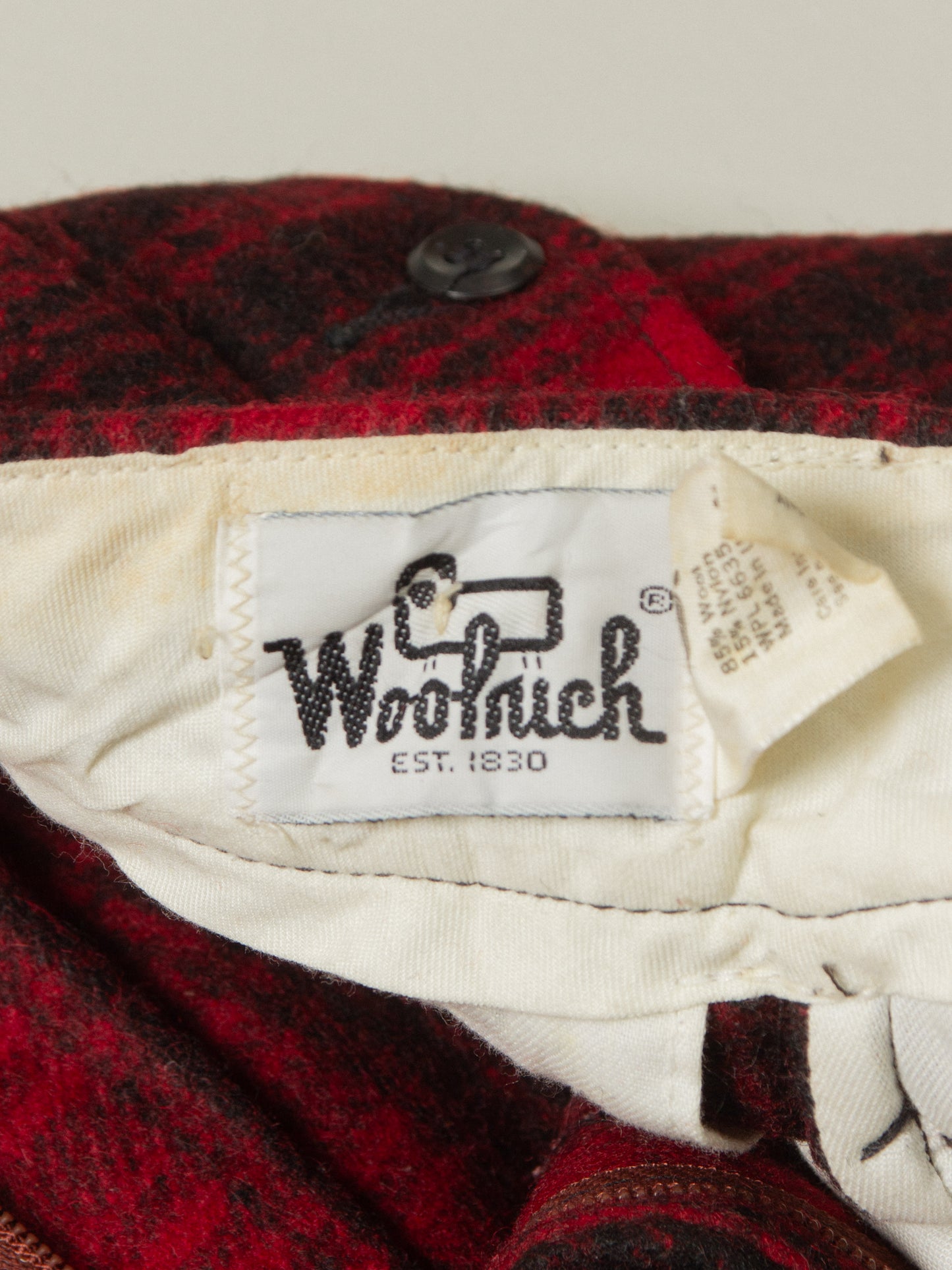 Vtg 1960s Woolrich Buffalo Plaid Wool Trousers - Made in USA (34x33)