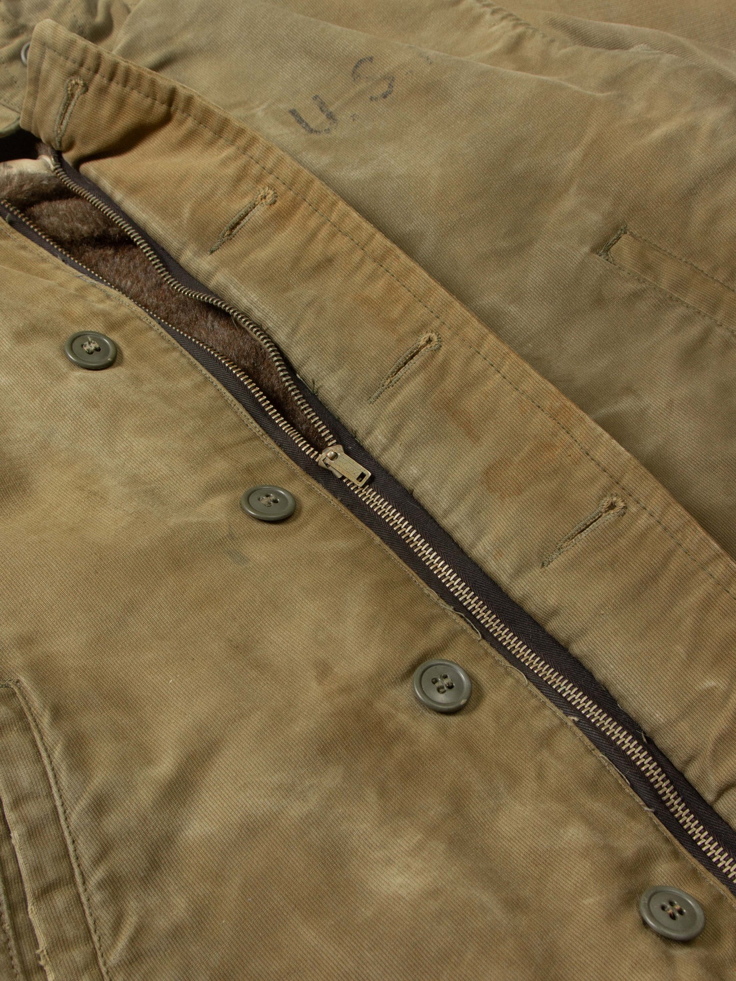 Vtg Rare WWII USN N-1 Alpaca Deck Jacket (S)