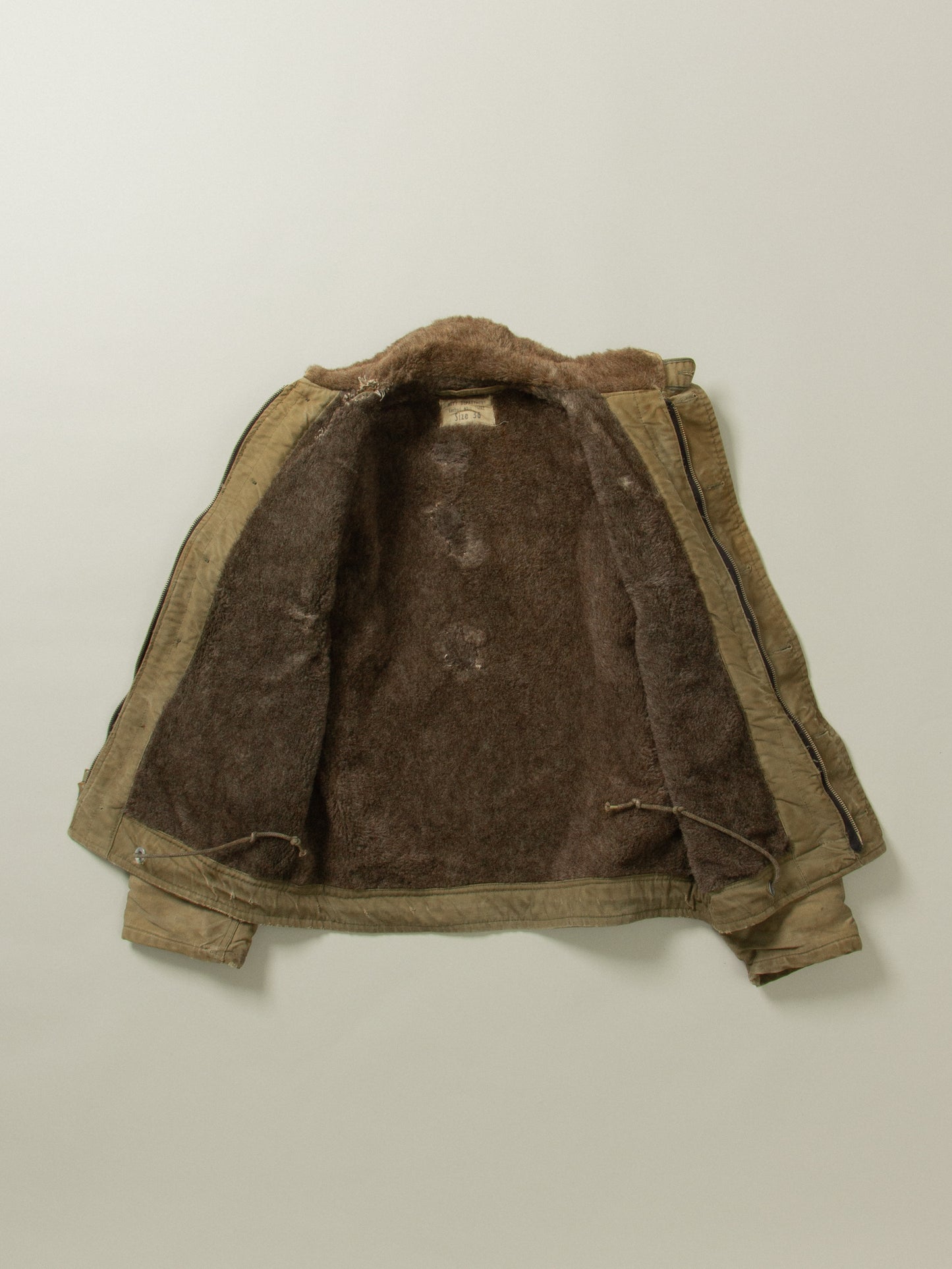 Vtg Rare WWII USN N-1 Alpaca Deck Jacket (S)