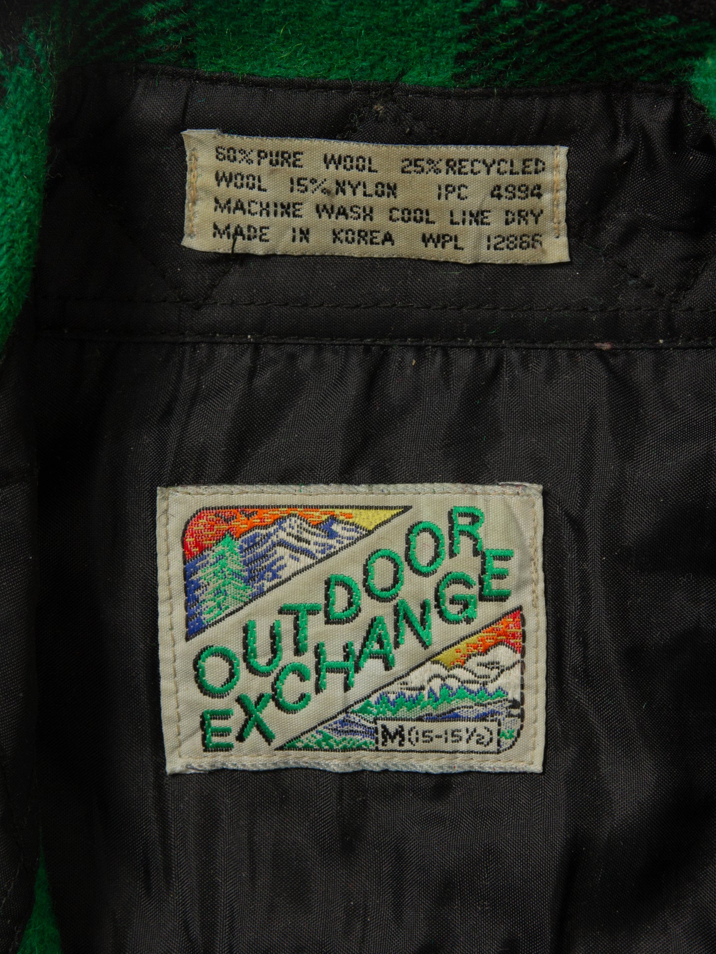 Vtg 1980s CPO Plaid Wool Shirt - Made in Korea (M)
