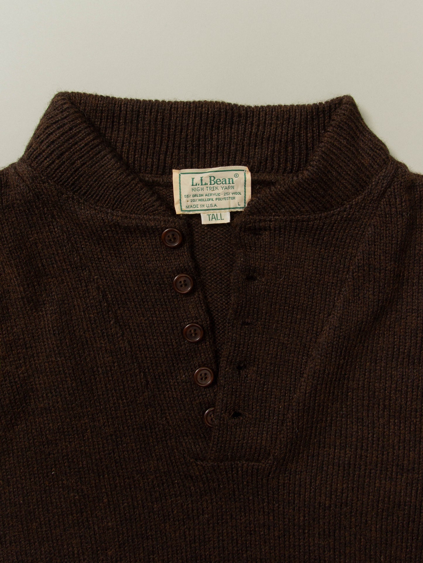Vtg 1990s L.L. Bean Half Button Sweater - Made in USA (L)