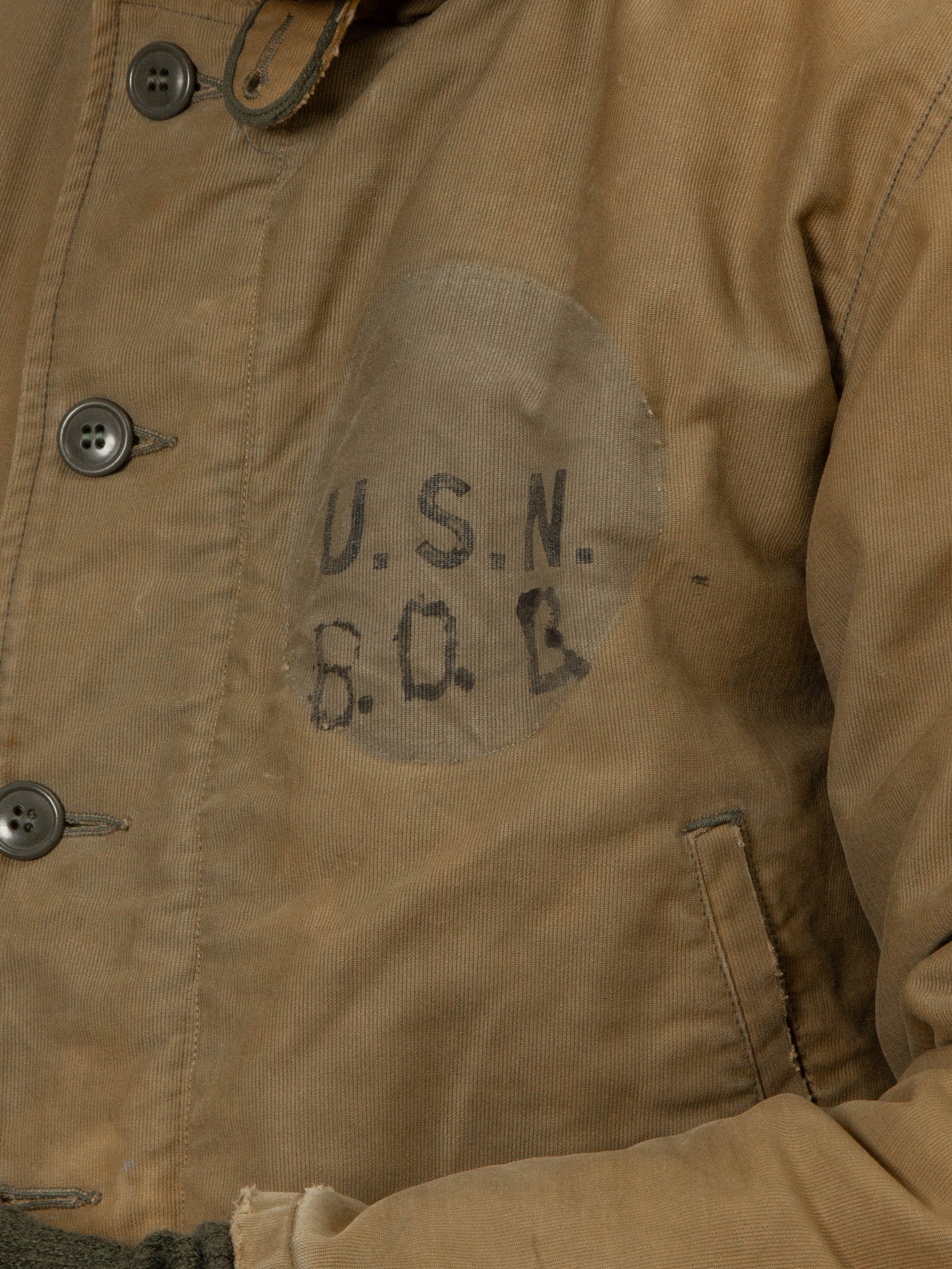 Vtg Rare WWII USN N-1 Alpaca Deck Jacket (S/M)