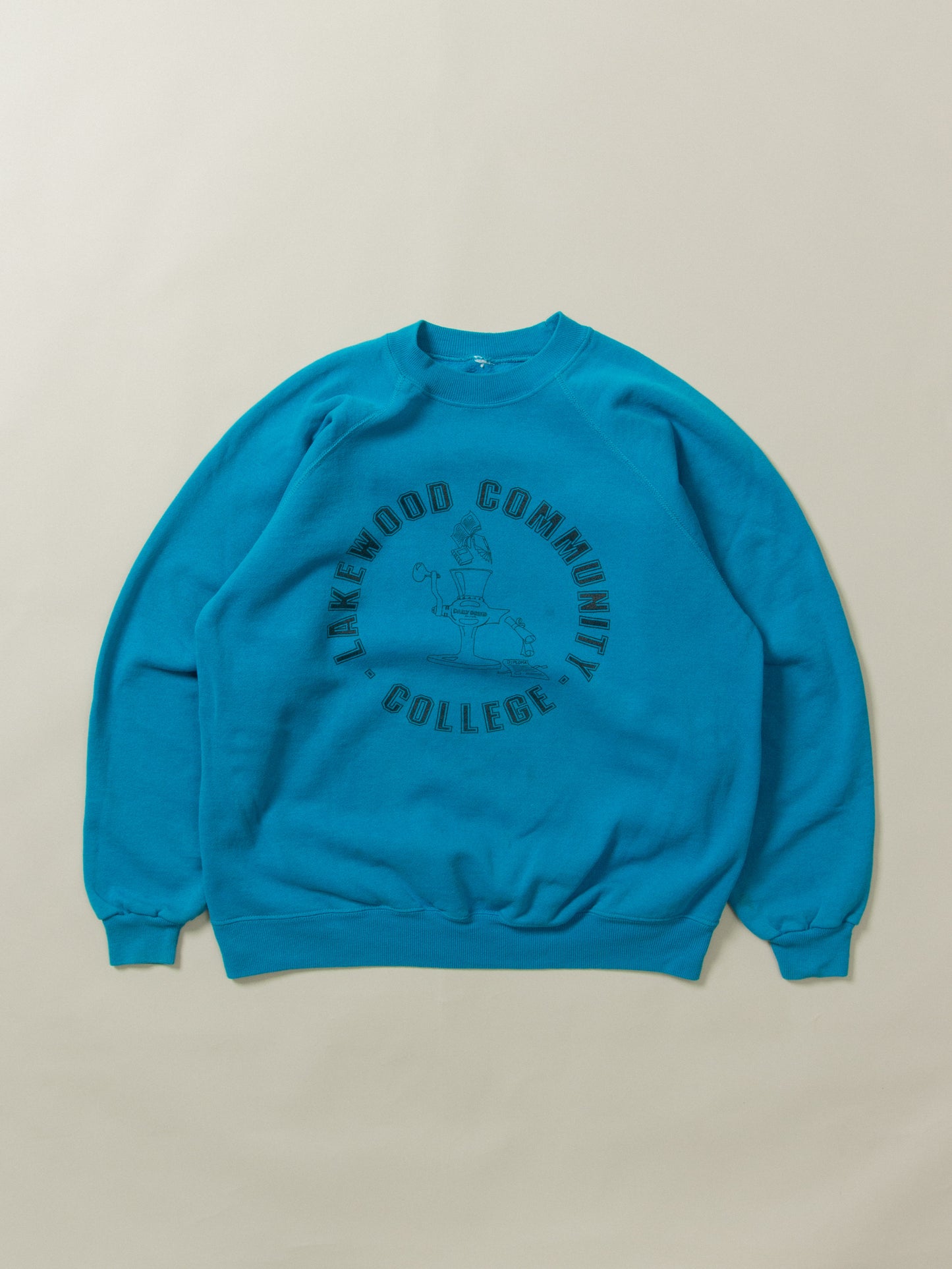 Vtg 1970s Raglan Lakewood College Sweatshirt (L)