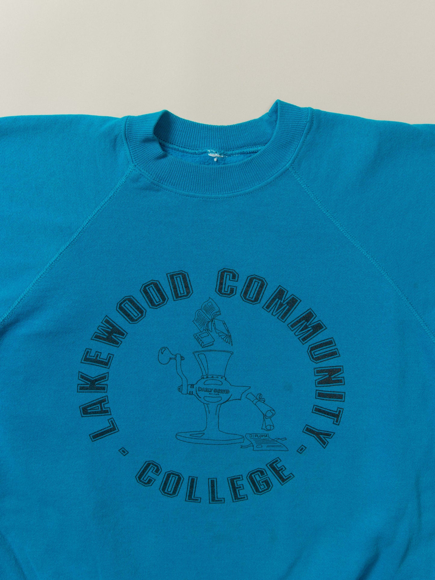 Vtg 1970s Raglan Lakewood College Sweatshirt (L)