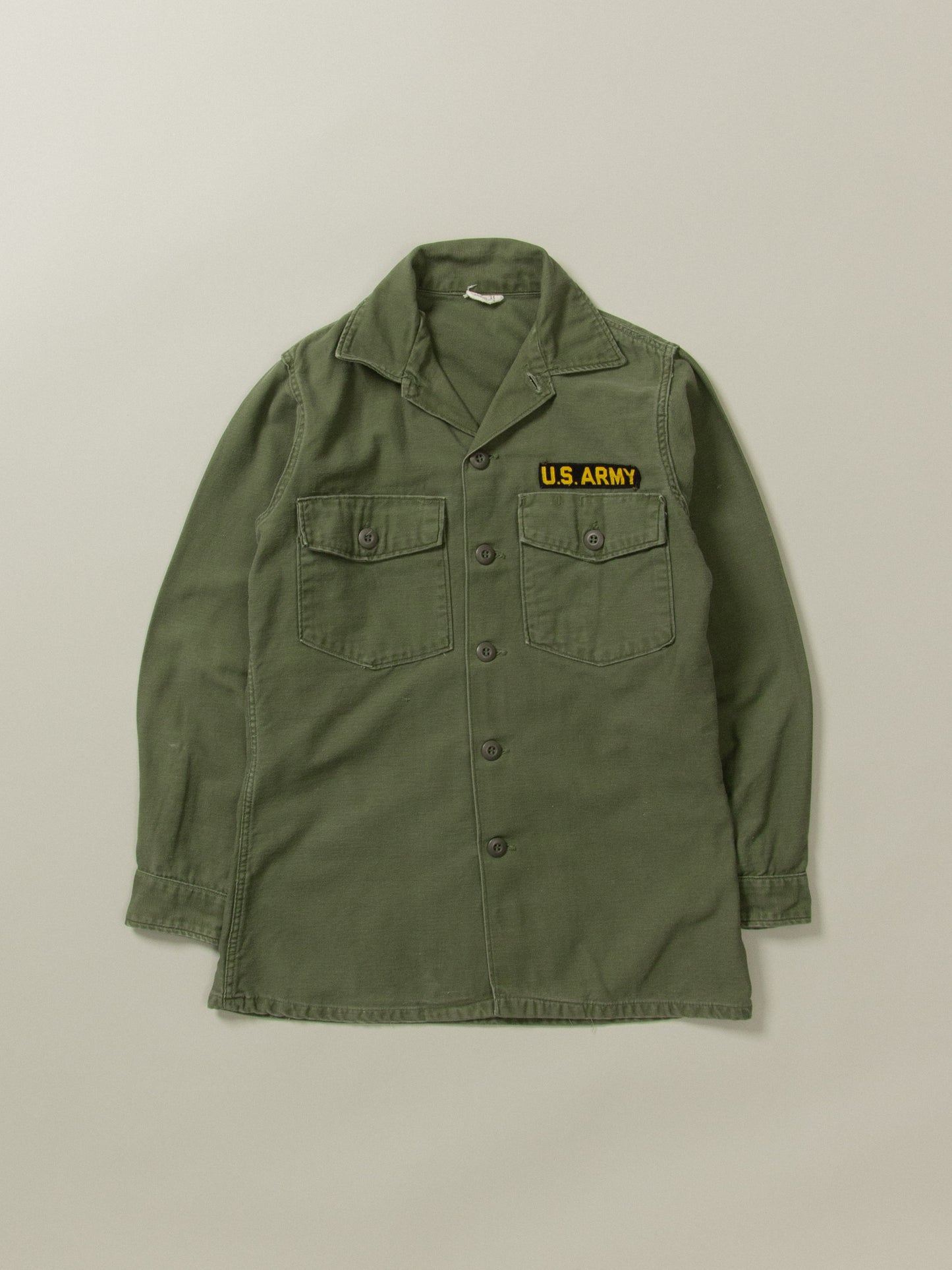 Vtg Vietnam Era US Army OG-107 Fatigue Shirt (S)
