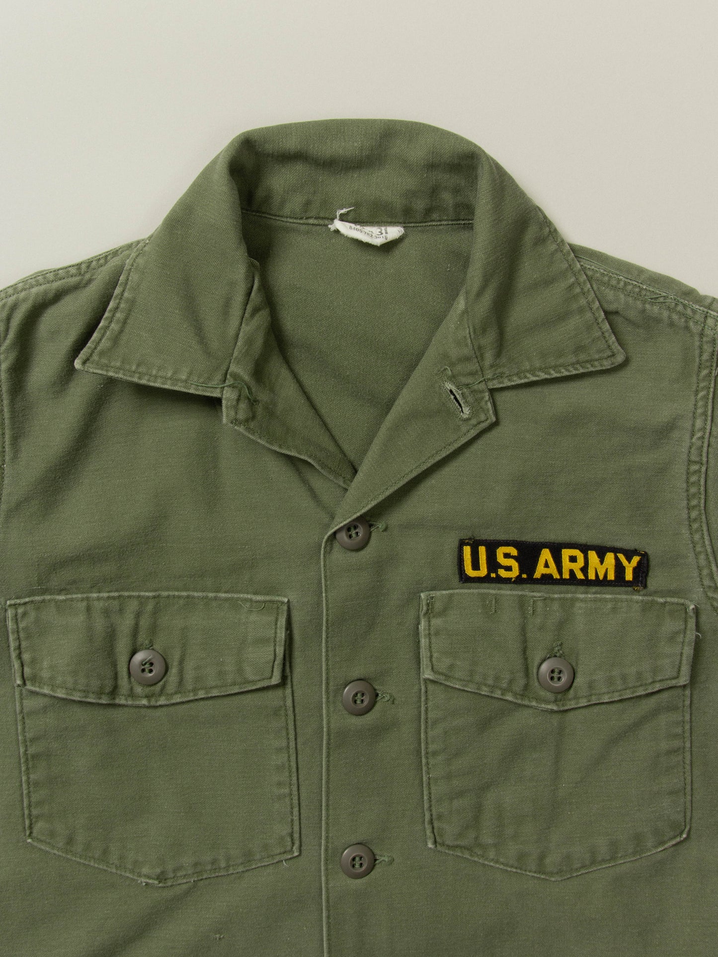 Vtg Vietnam Era US Army OG-107 Fatigue Shirt (S)