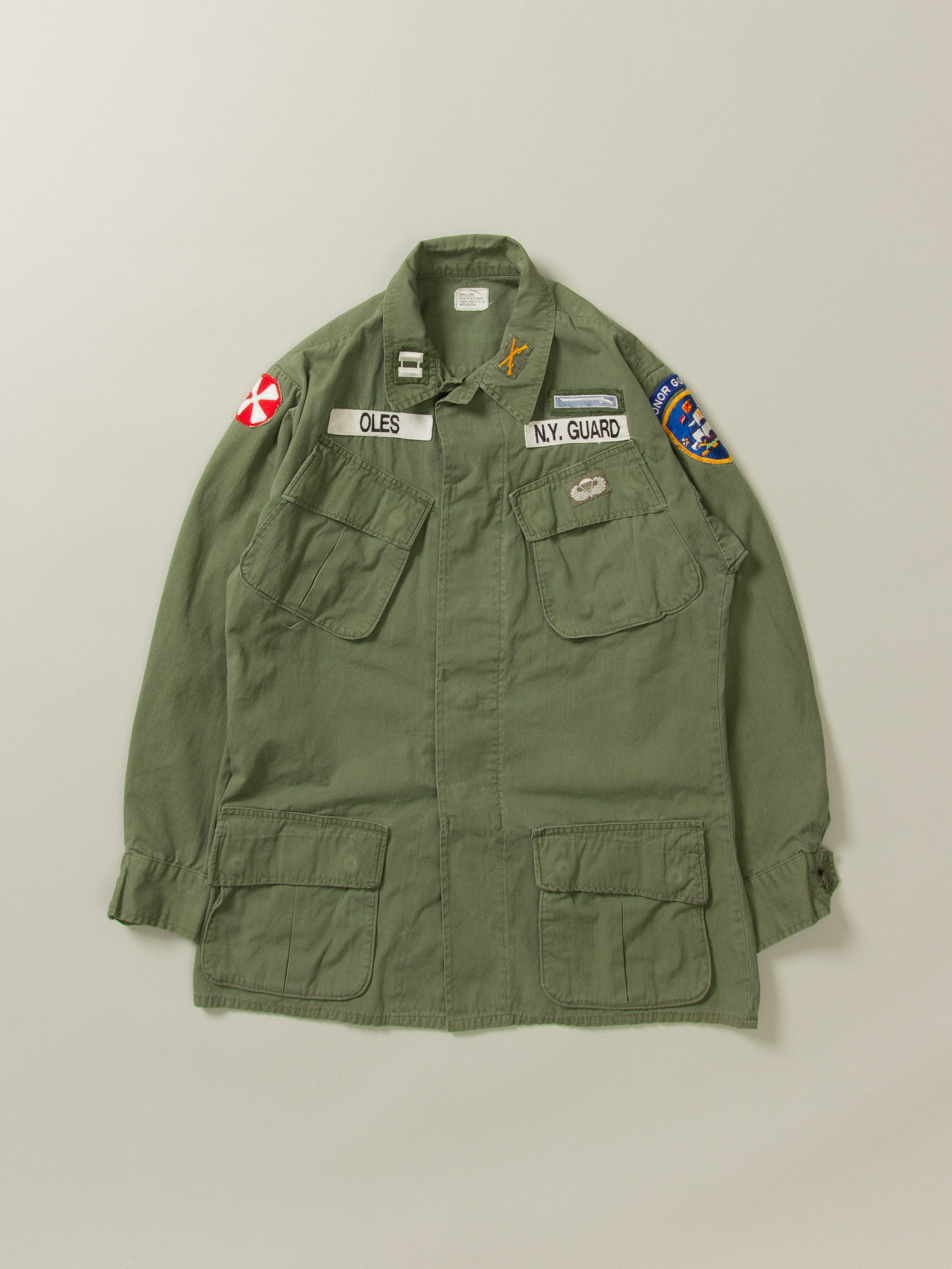 Vtg 1968 US Army OG 107 Vietnam Jungle Jacket S Long Broadway