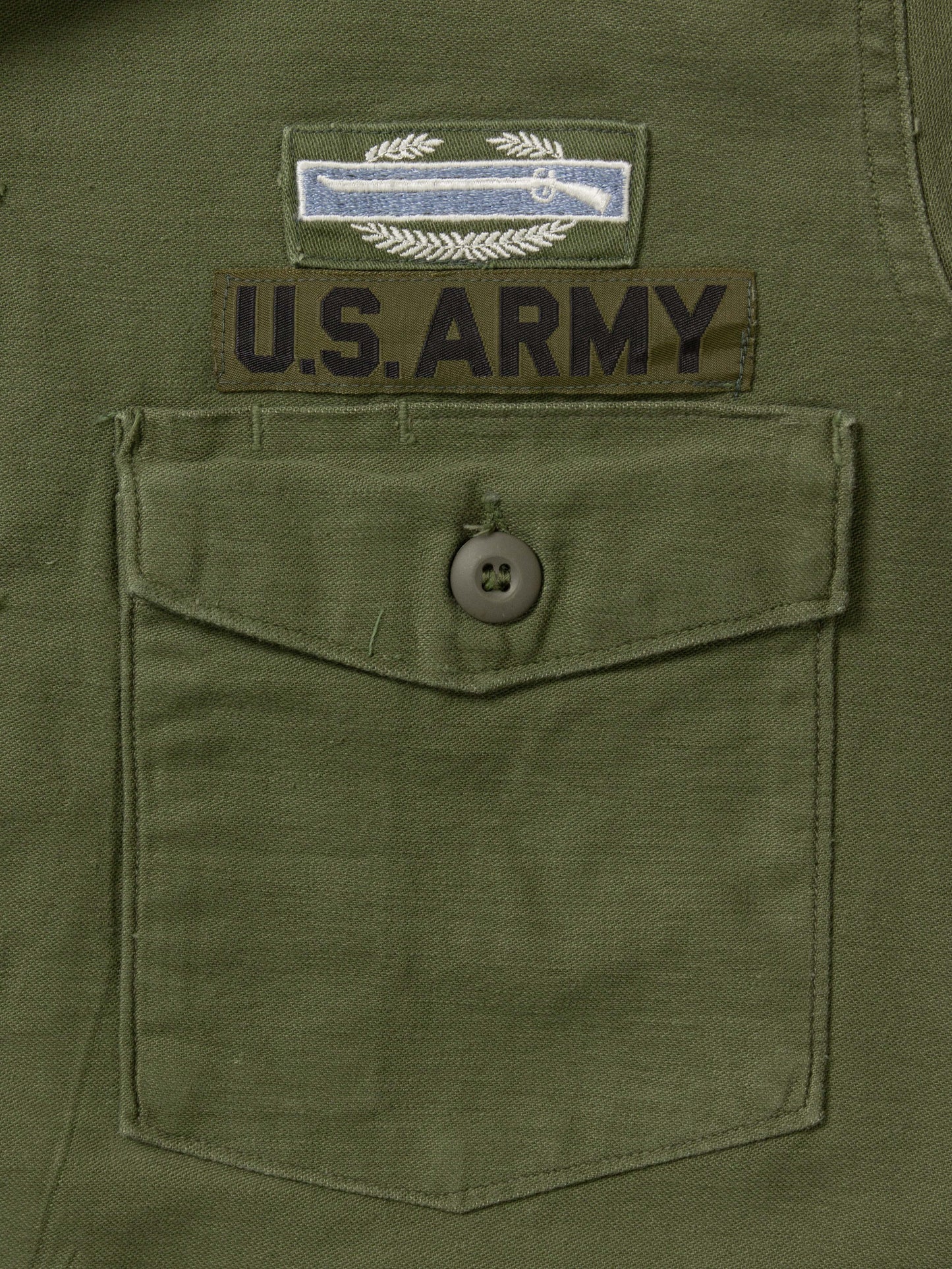 Vtg 1960s US Army OG-107 Fatigue Shirt (M)