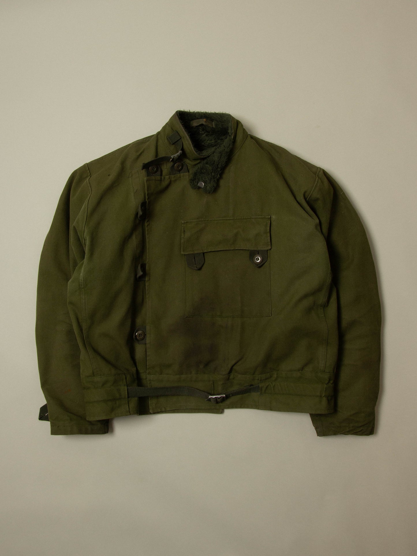 Vtg 1960s Rare Swedish Army Motorcycle Dispatch Jacket (XL)