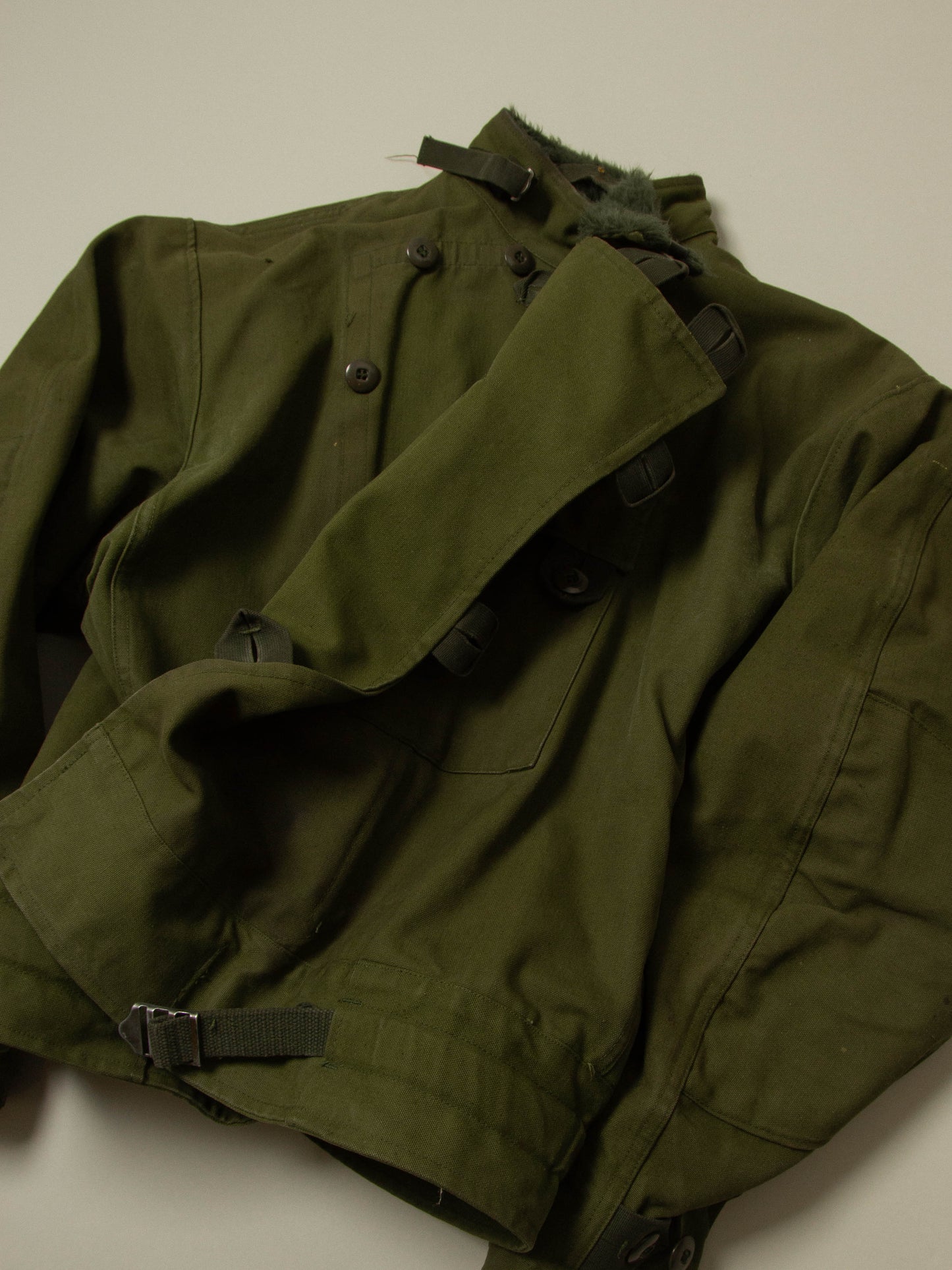 Vtg 1960s Rare Swedish Army Motorcycle Dispatch Jacket (XL)