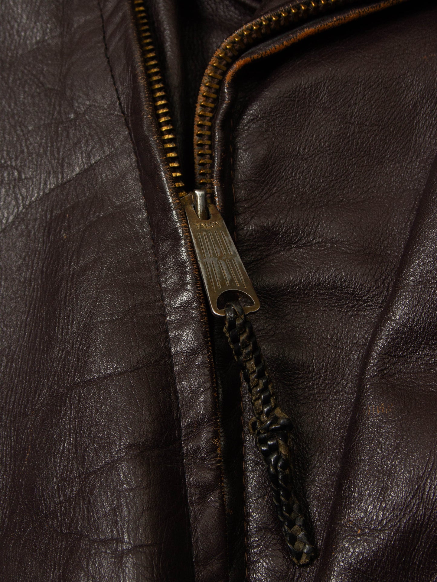 Vtg 1960s Biker Leather Jacket (L)