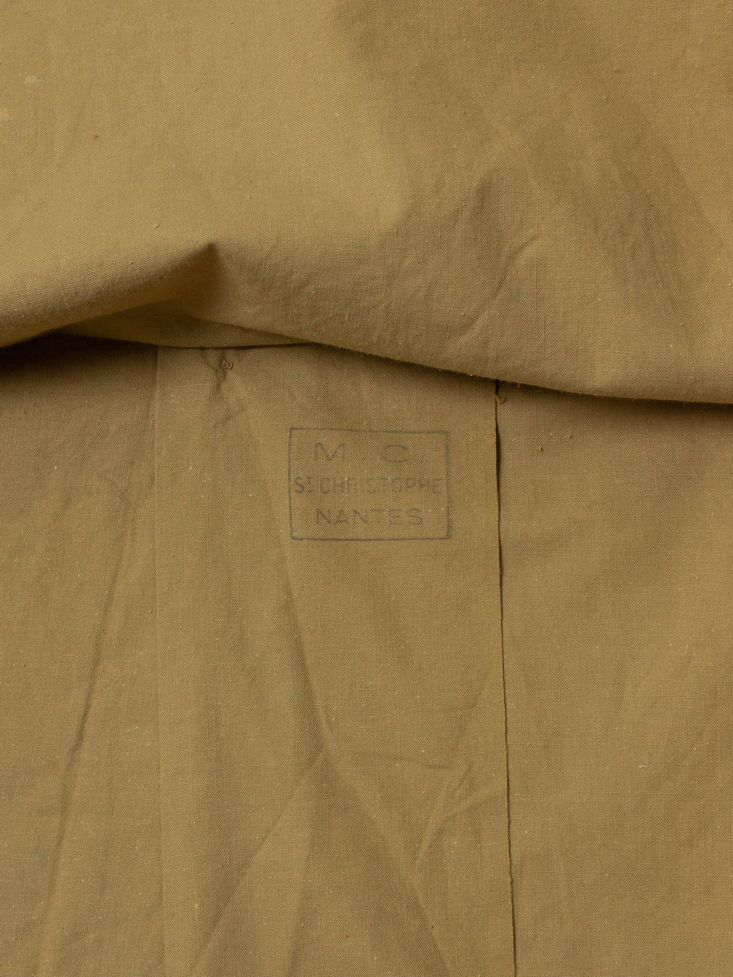 Vtg 1950s French Army Khaki Shirt (M)