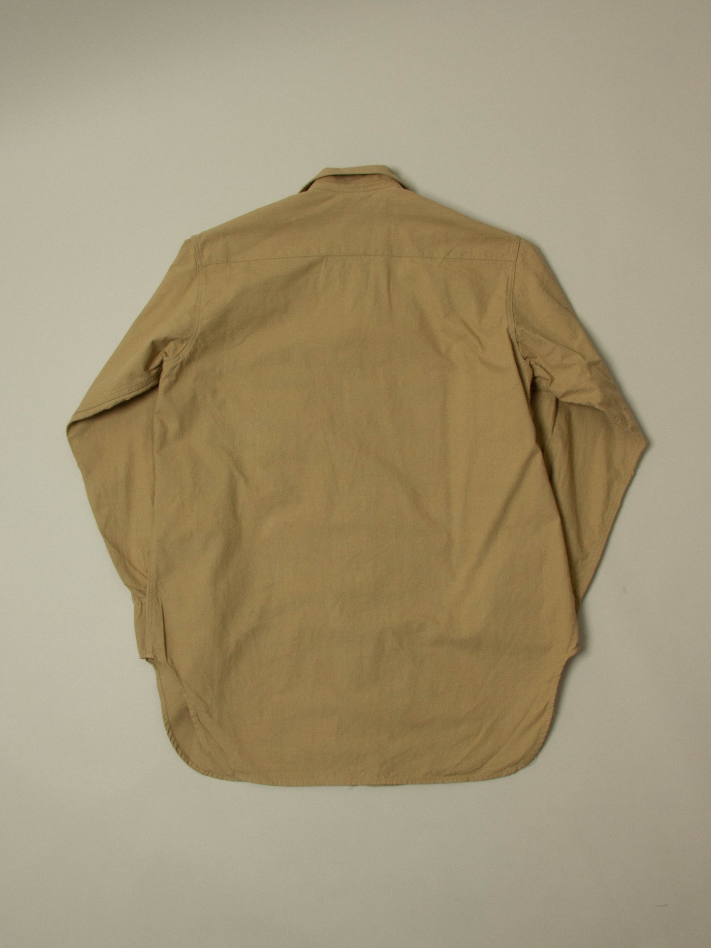 Vtg 1950s French Army Khaki Shirt (M)