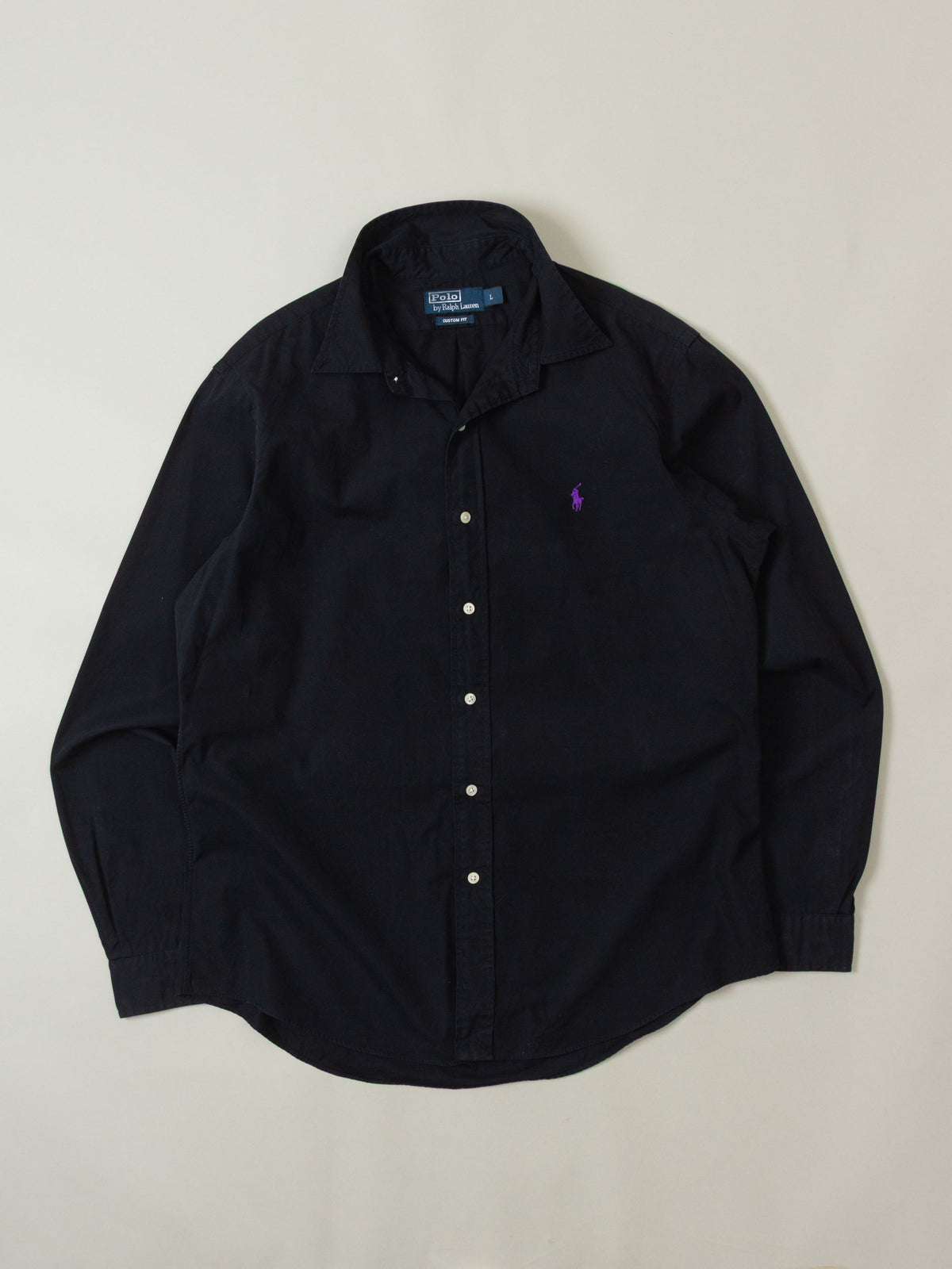 Vtg 1990s Ralph Lauren Black Button Down Shirt (L)