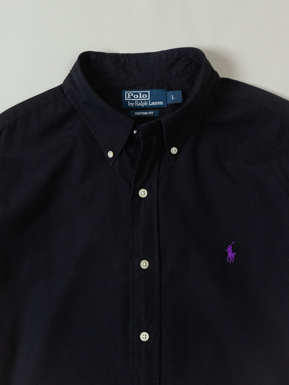 Vtg 1990s Ralph Lauren Black Button Down Shirt (L)