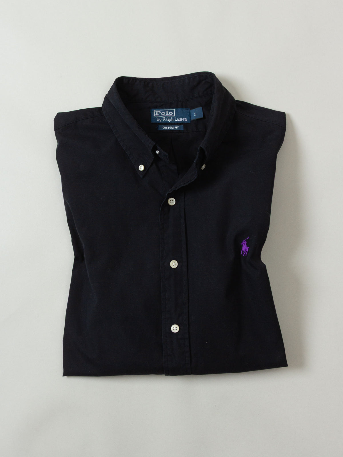 Vtg 1990s Ralph Lauren Black Button Down Shirt (L)