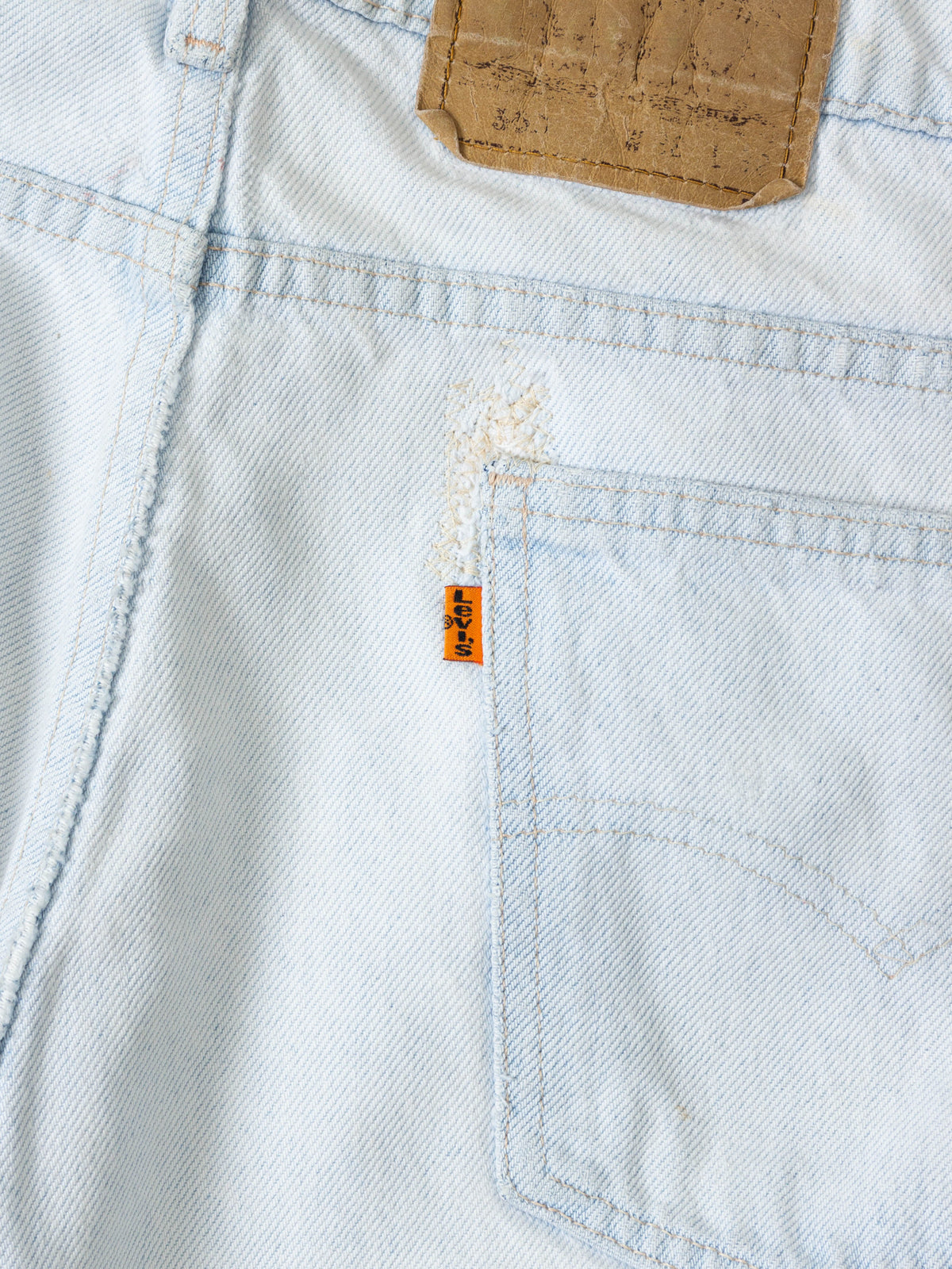 Vtg 1980s Levi's 505 Orange Tabs Jeans - Made in USA (36x31)
