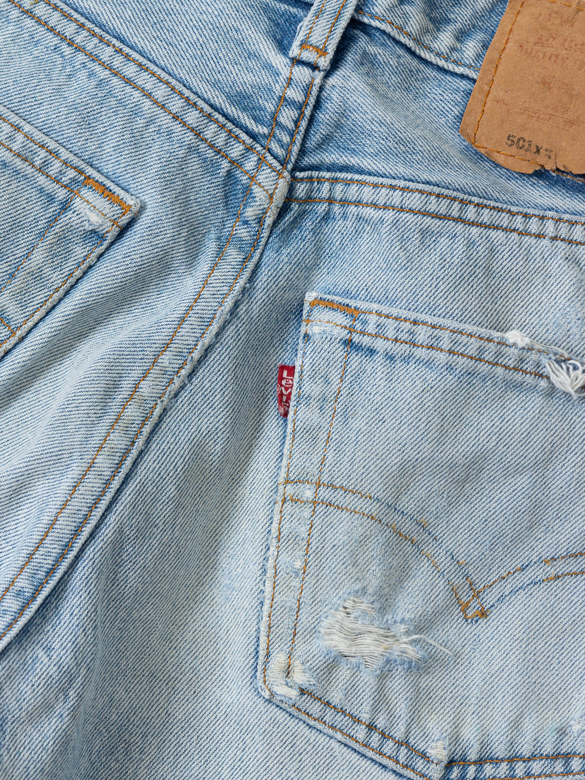 Vtg 1990s Levi's 501 Patchwork Jeans - Made in USA (28x33)