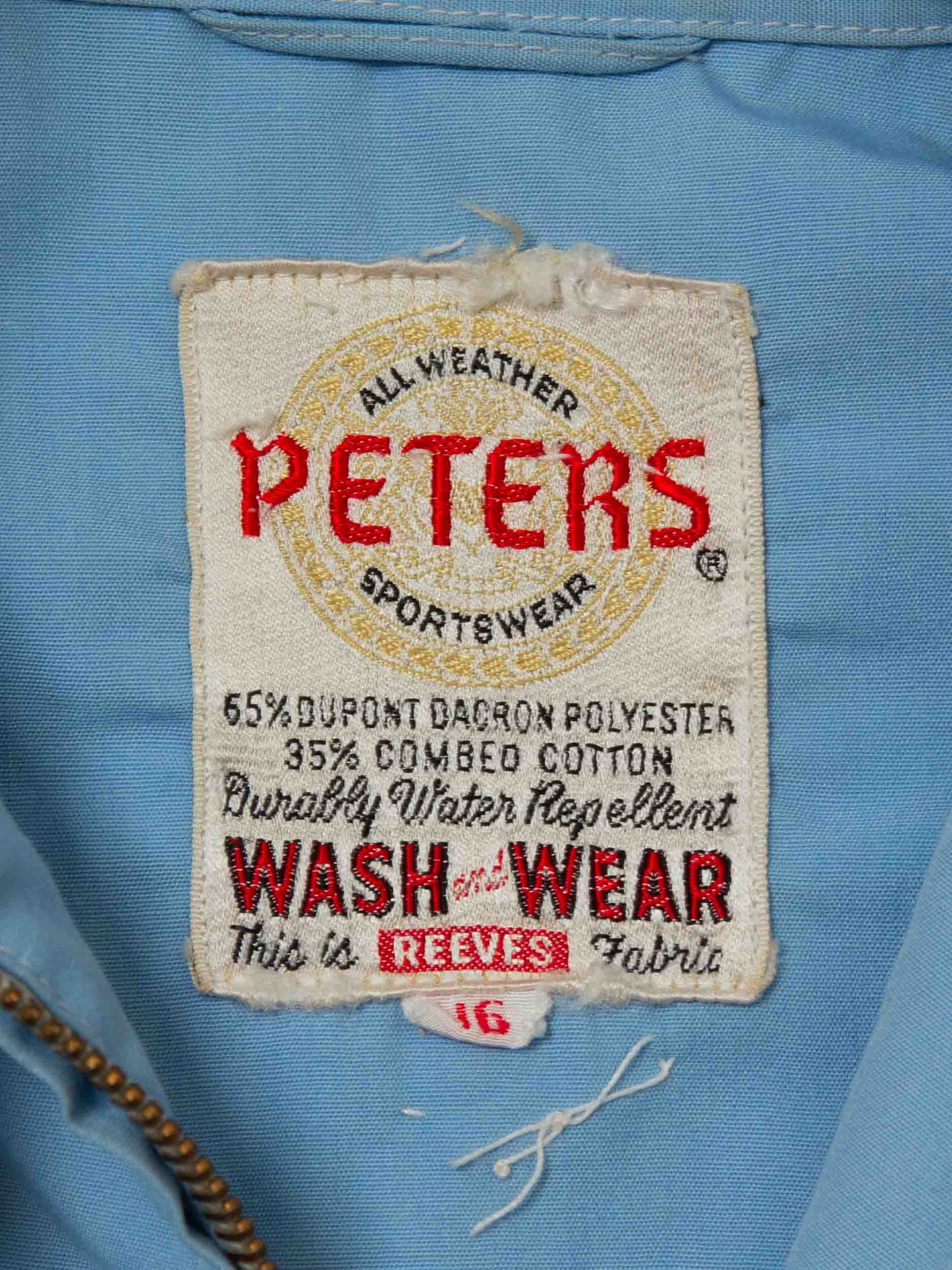 Vtg 1970s 'Peters' Patched Raglan Sports Jacket – Made in USA (XS)