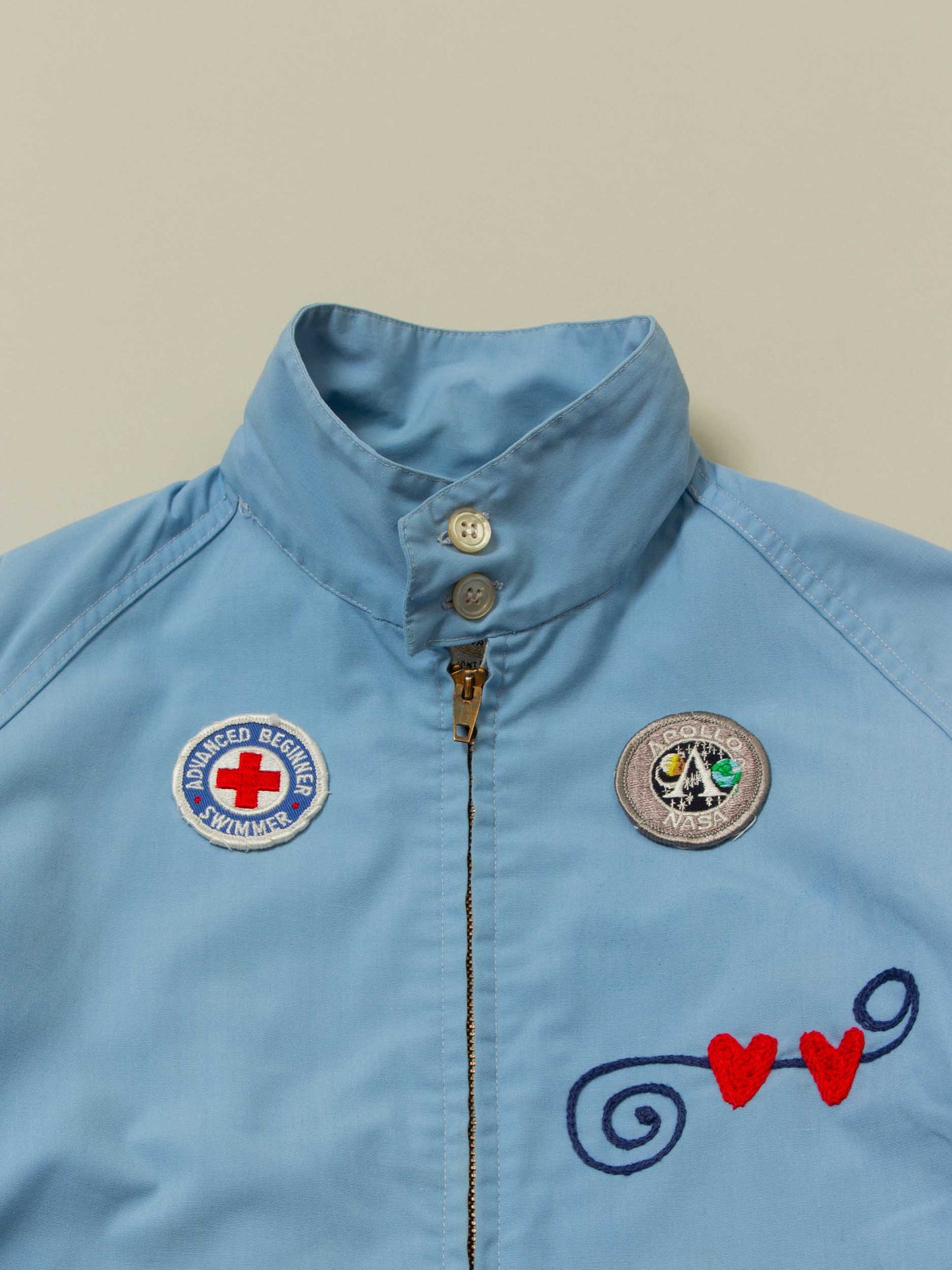 Vtg 1970s 'Peters' Patched Raglan Sports Jacket – Made in USA (XS)