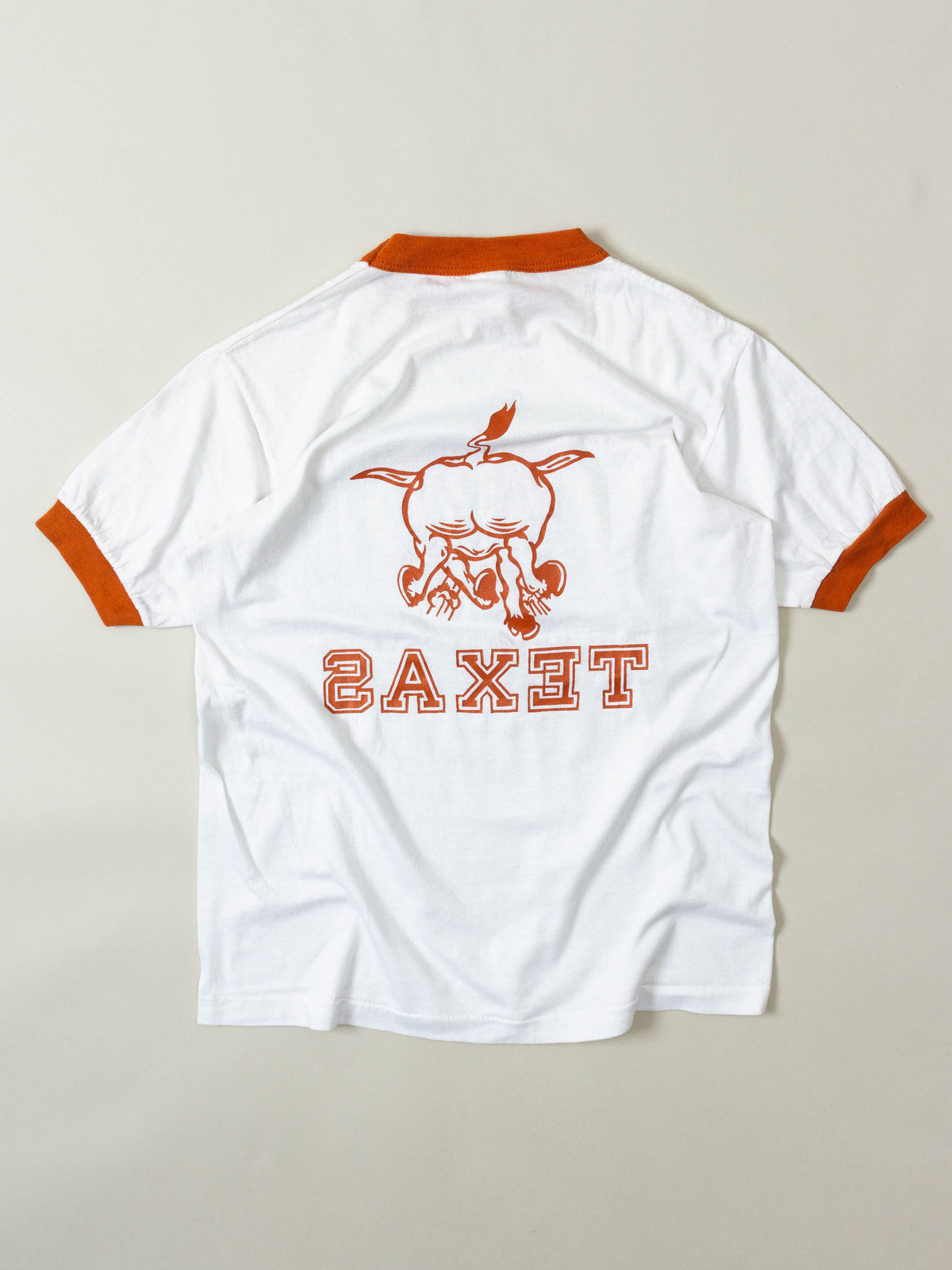 Vtg 1980s 'Texas' Ringer Tee – Made in USA (S/M)