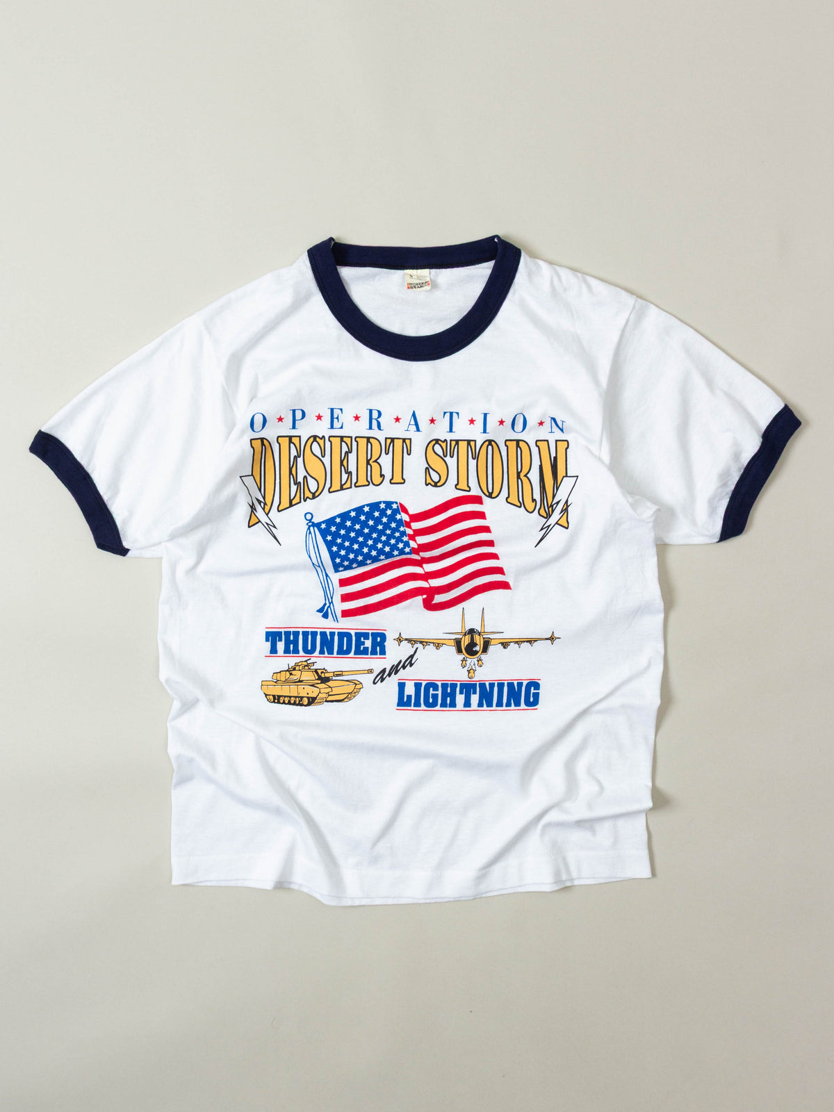 Vtg 1990s 'Operation Desert Storm' Ringer Tee – Made in USA (M)