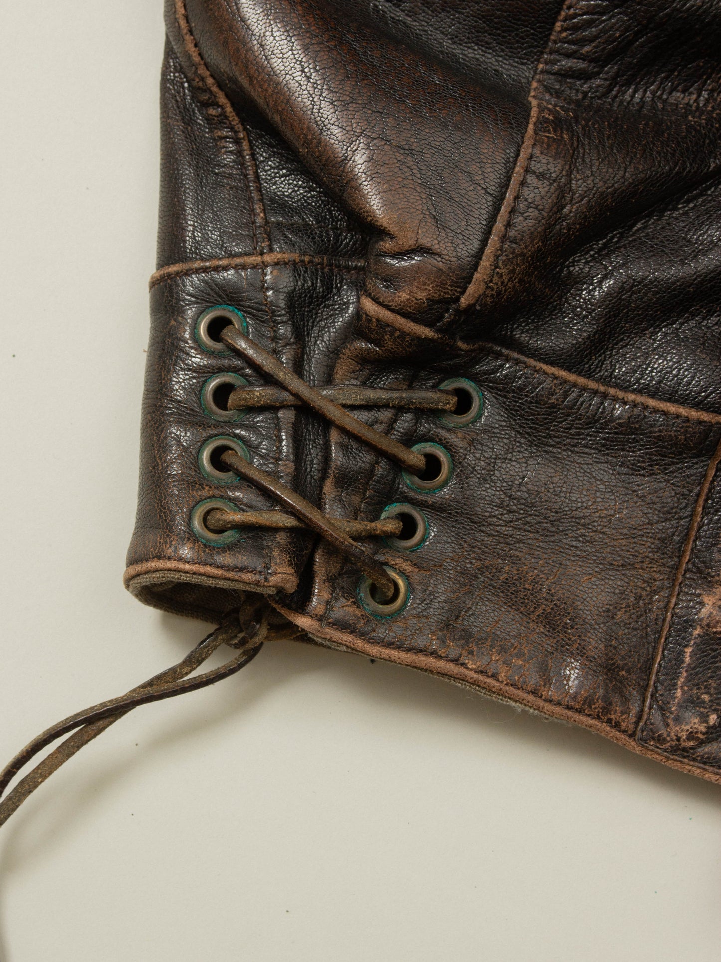 Vtg Rare 1950s Swedish Army Dispatch Leather Jacket (L)