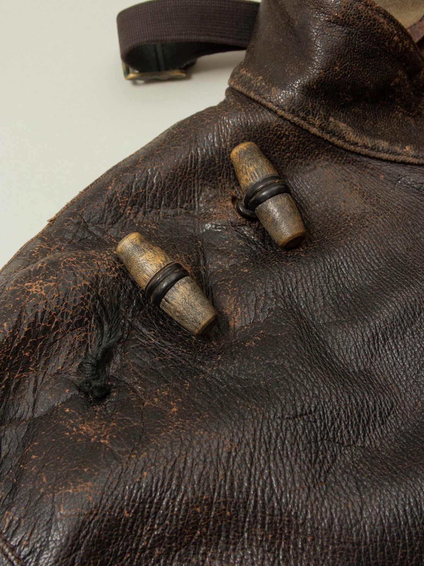 Vtg Rare 1950s Swedish Army Dispatch Leather Jacket (L)