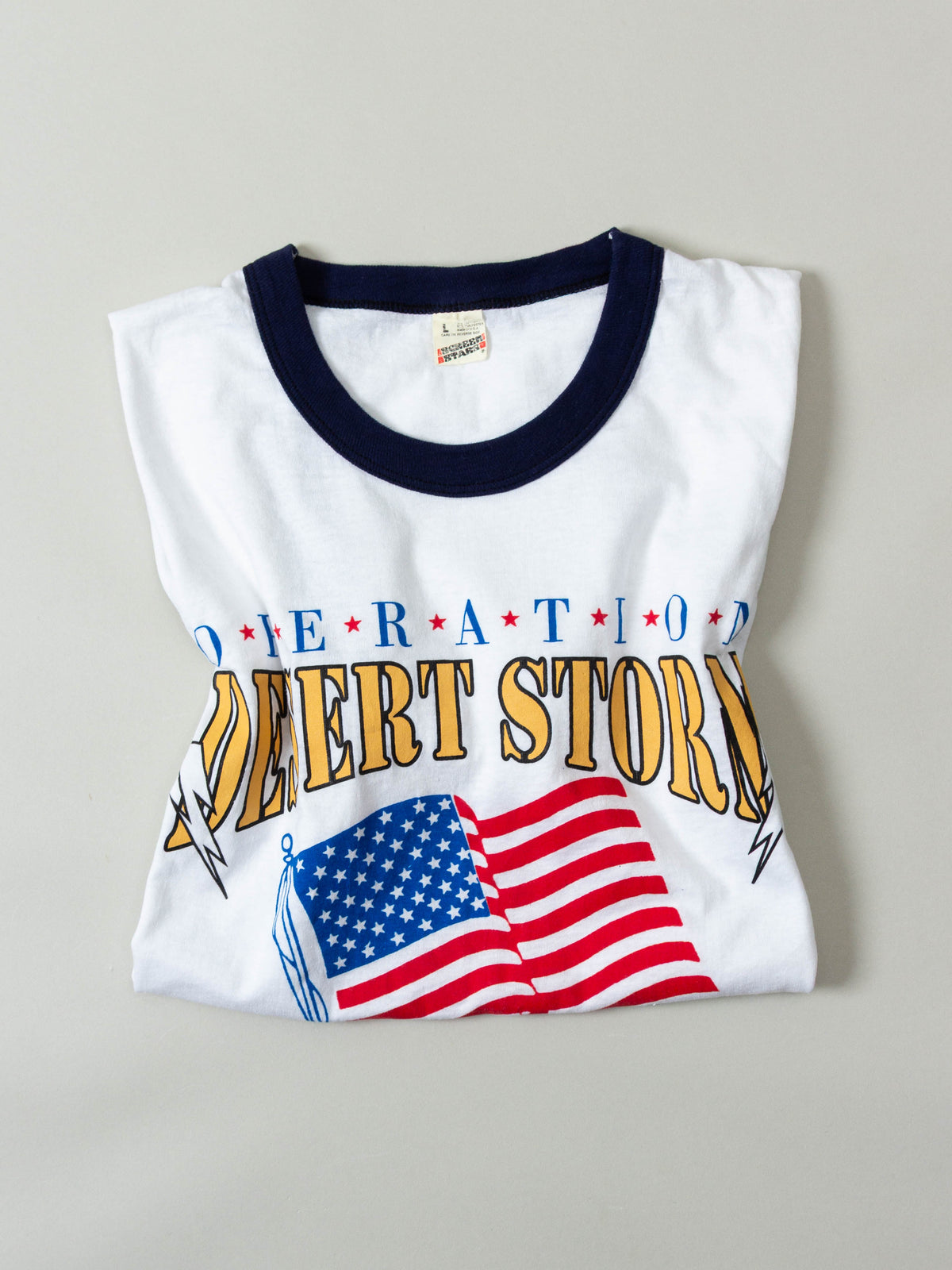 Vtg 1990s 'Operation Desert Storm' Ringer Tee – Made in USA (M)