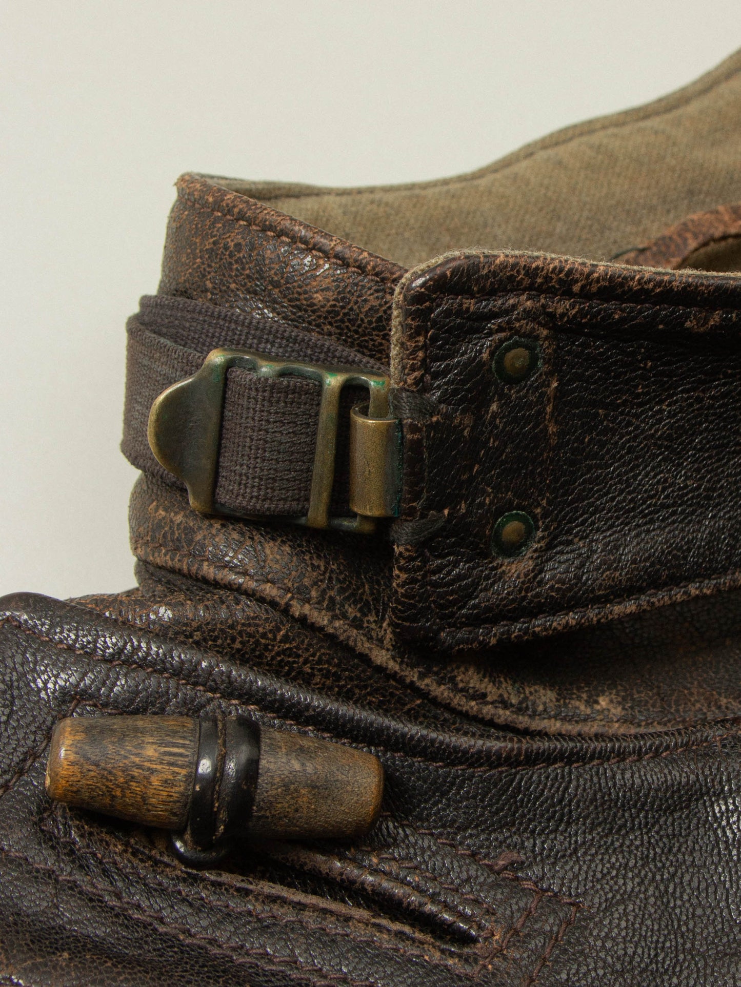 Vtg Rare 1950s Swedish Army Dispatch Leather Jacket (L)