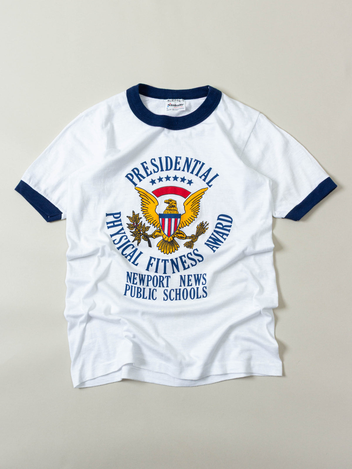 Vtg 1980s 'Presidential Physical Fitness Award' Ringer Tee – Made in USA (XS)