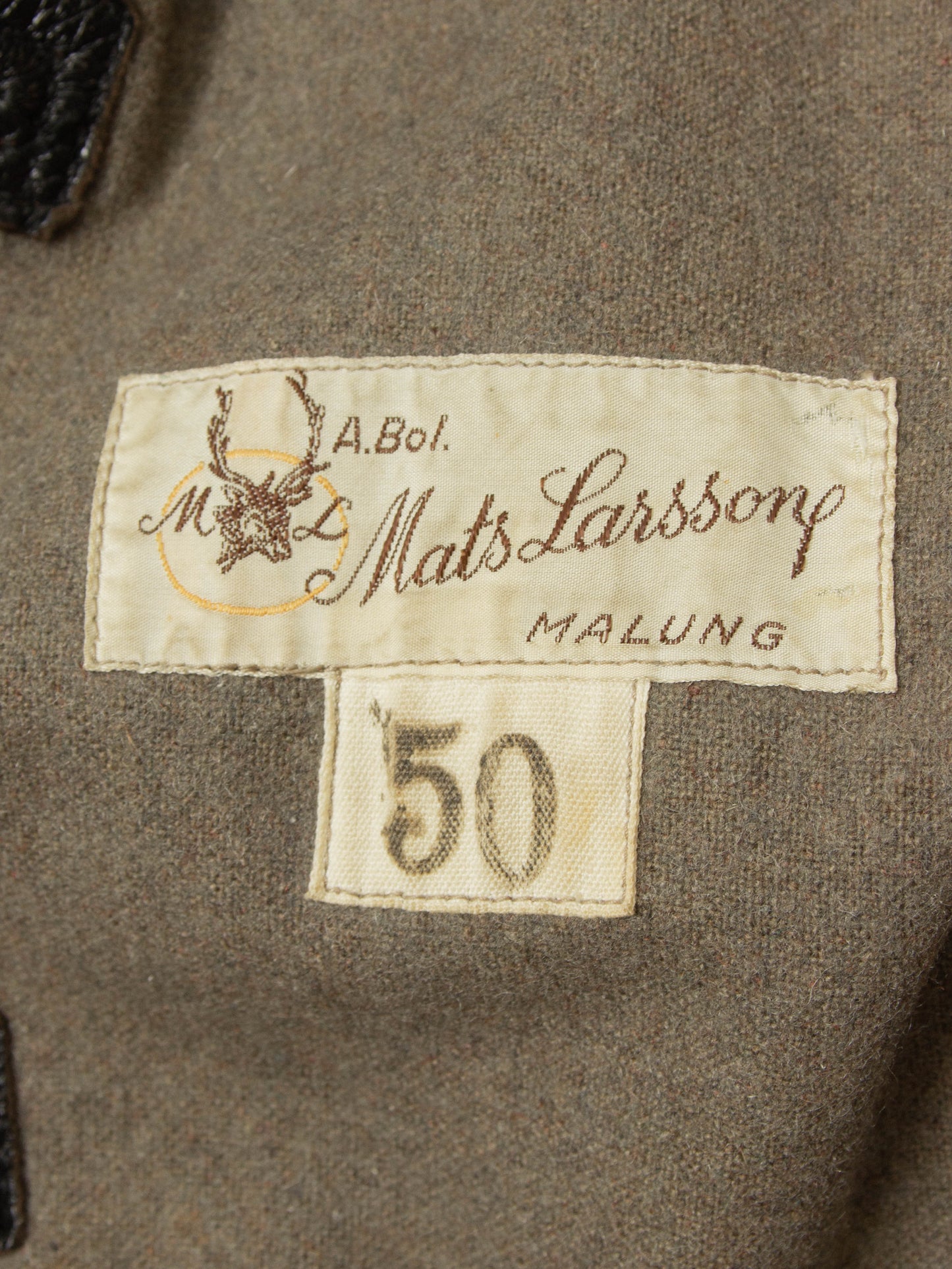 Vtg Rare 1950s Swedish Army Dispatch Leather Jacket (L)