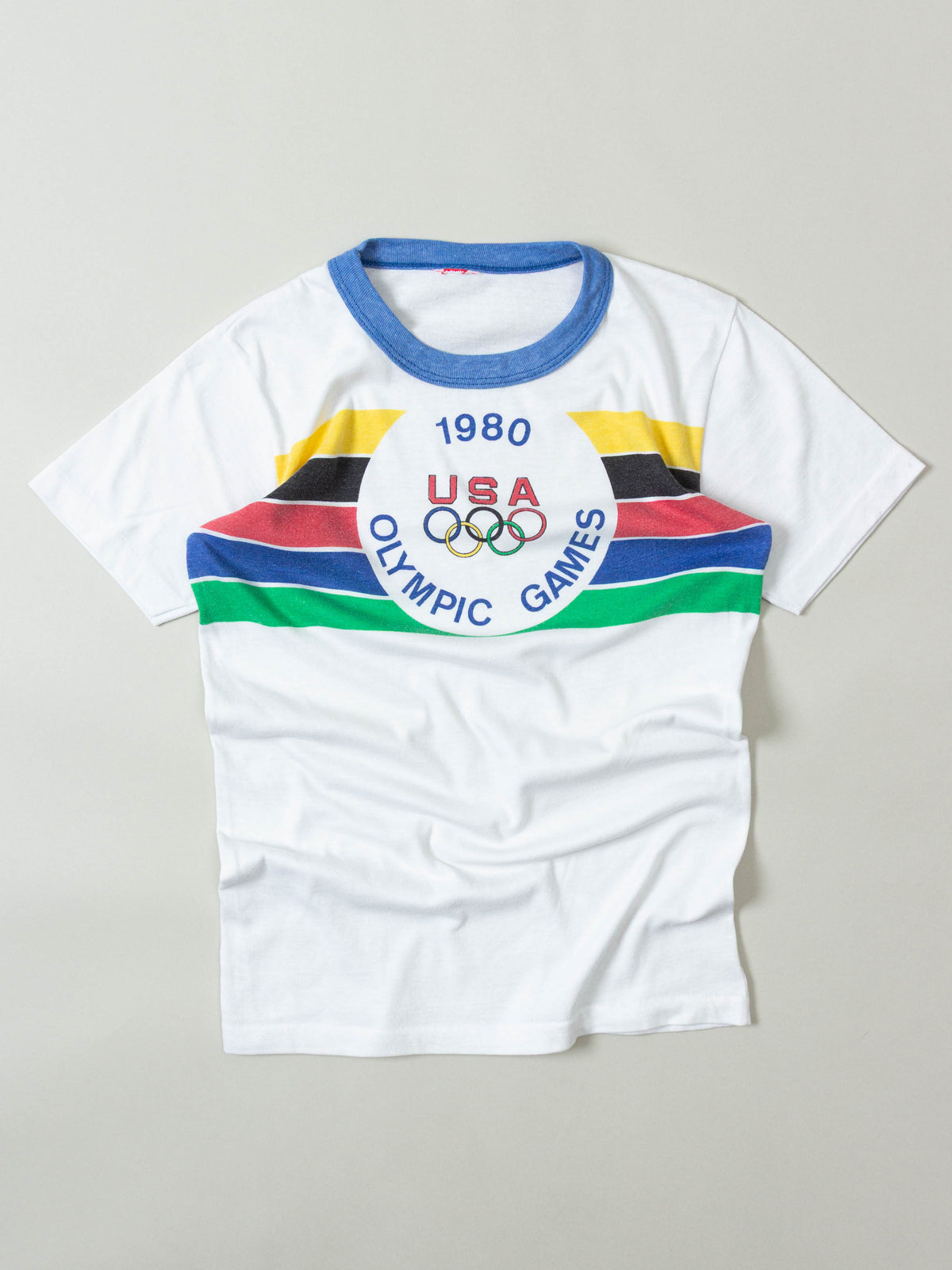 Vtg 1980 Rare Levi's 'USA Olympics' Single Stitch Ringer Tee (XS/S)