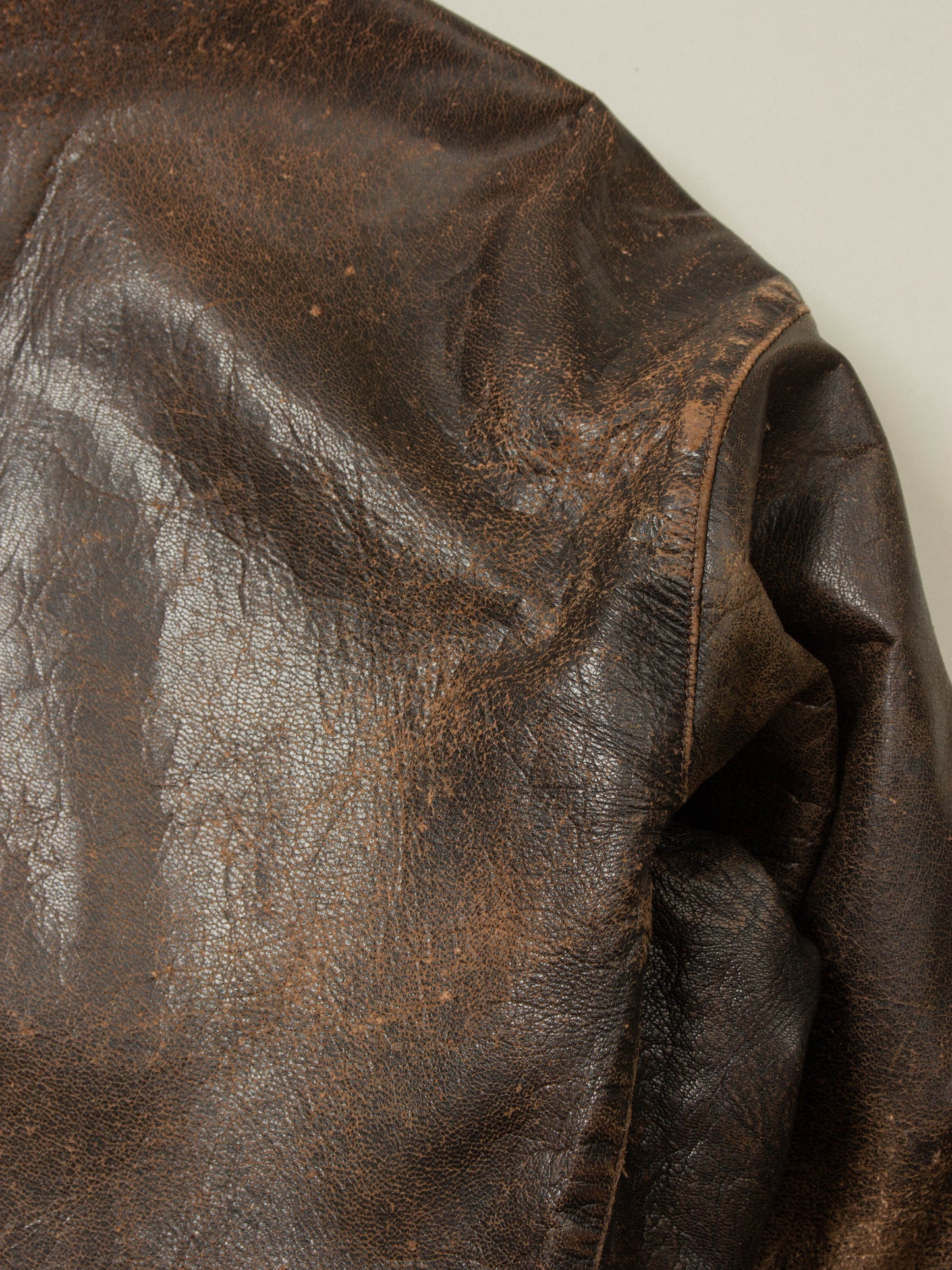 Vtg Rare 1950s Swedish Army Dispatch Leather Jacket (L)