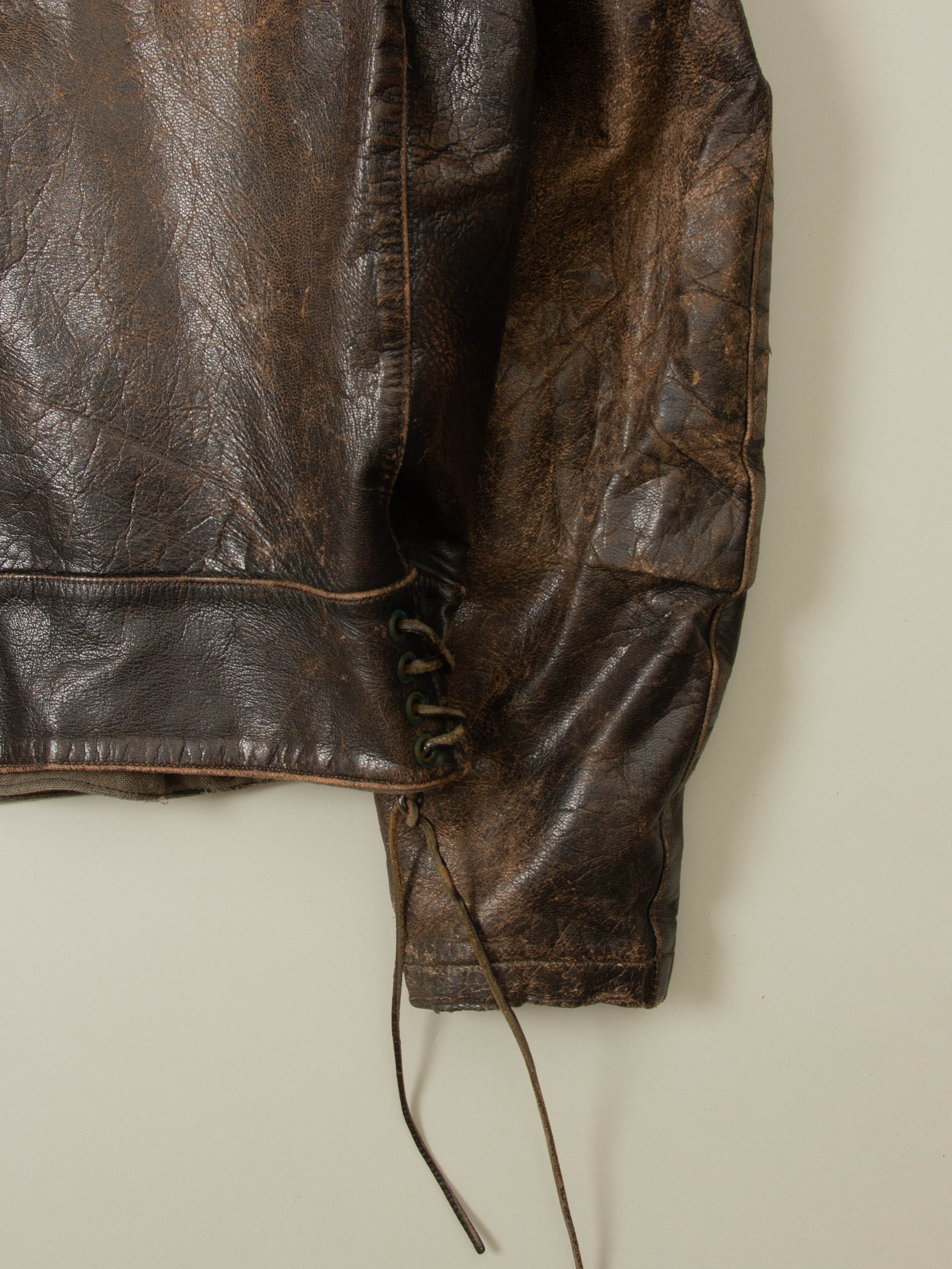 Vtg Rare 1950s Swedish Army Dispatch Leather Jacket (L) – Broadway
