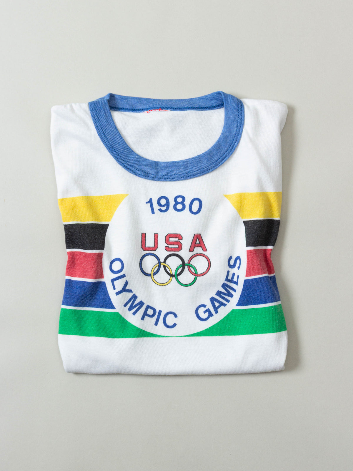 Vtg 1980 Rare Levi's 'USA Olympics' Single Stitch Ringer Tee (XS/S)