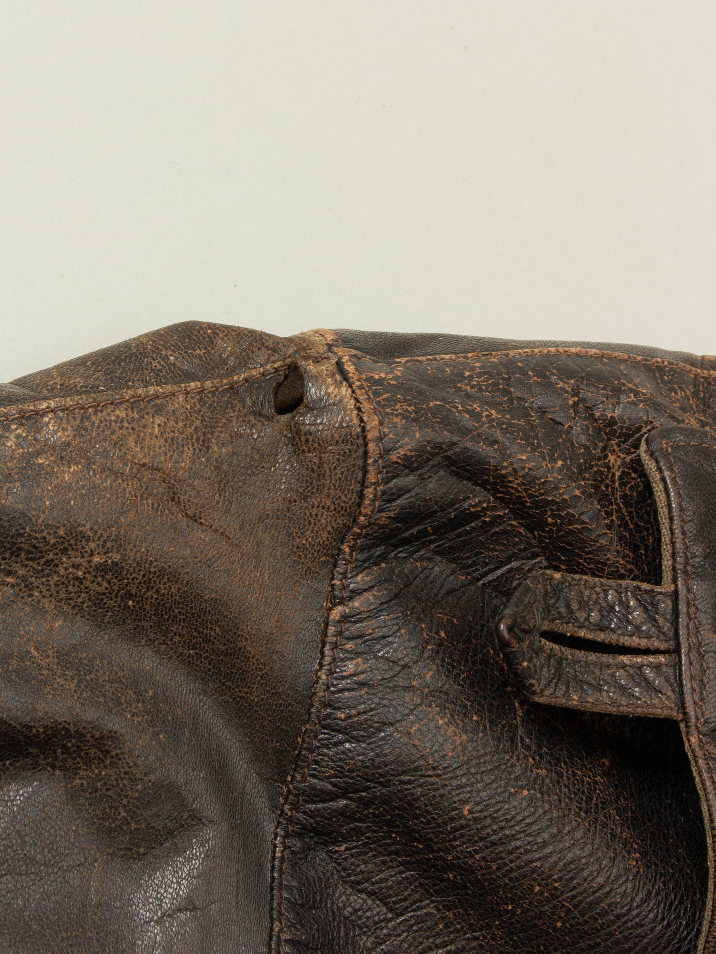 Vtg Rare 1950s Swedish Army Dispatch Leather Jacket (L)