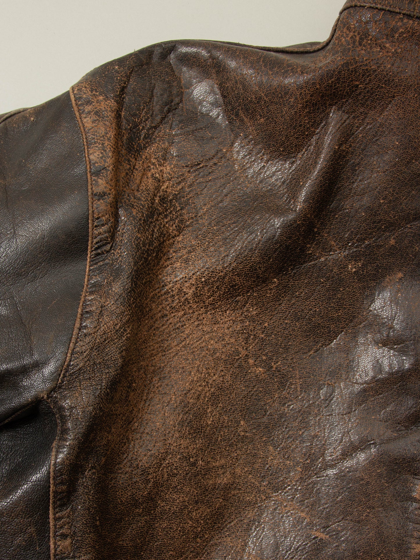Vtg Rare 1950s Swedish Army Dispatch Leather Jacket (L)