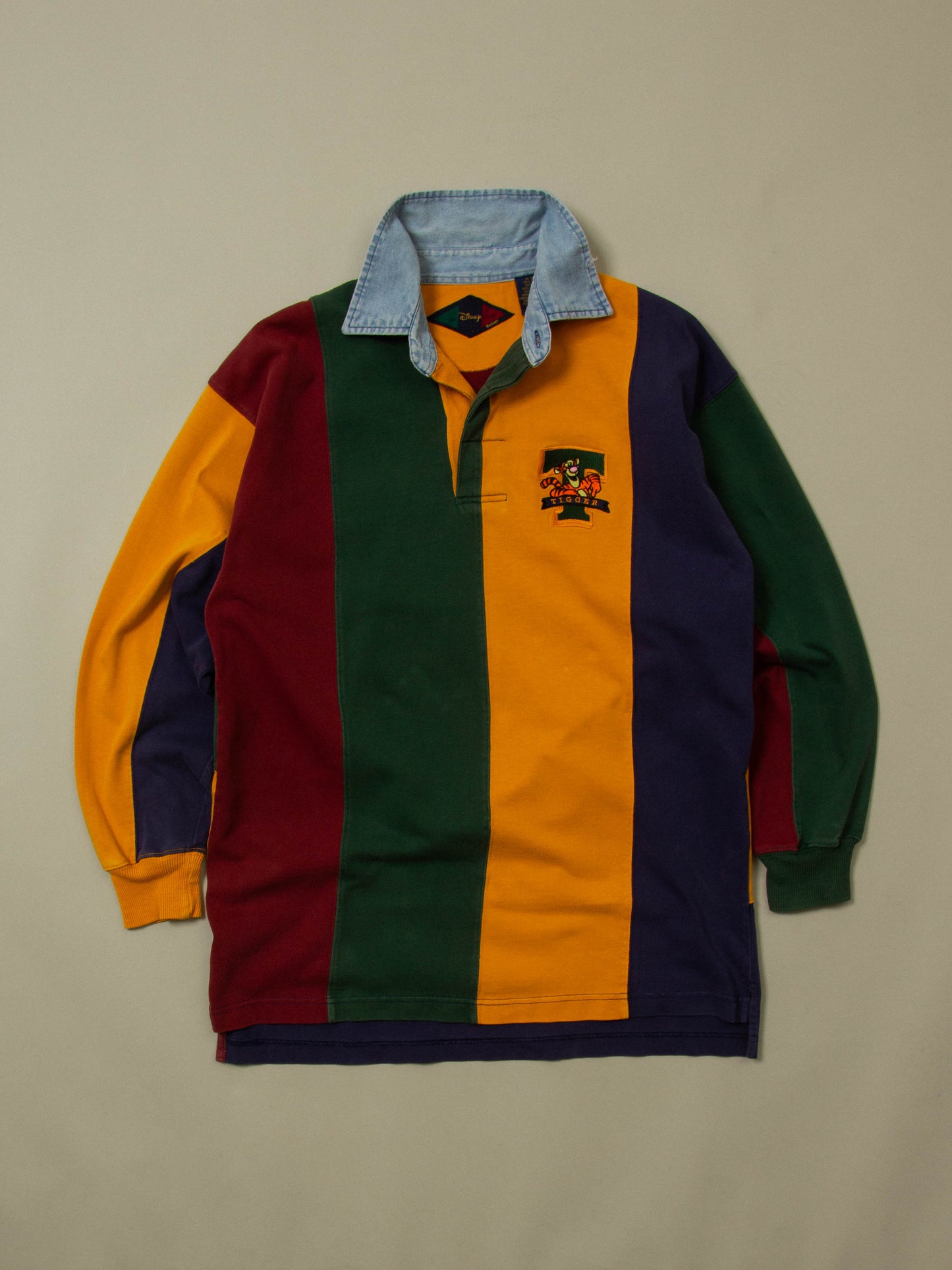 Vtg 1990s Disney 'Tigger' Multicolored Rugby Shirt (M/L)