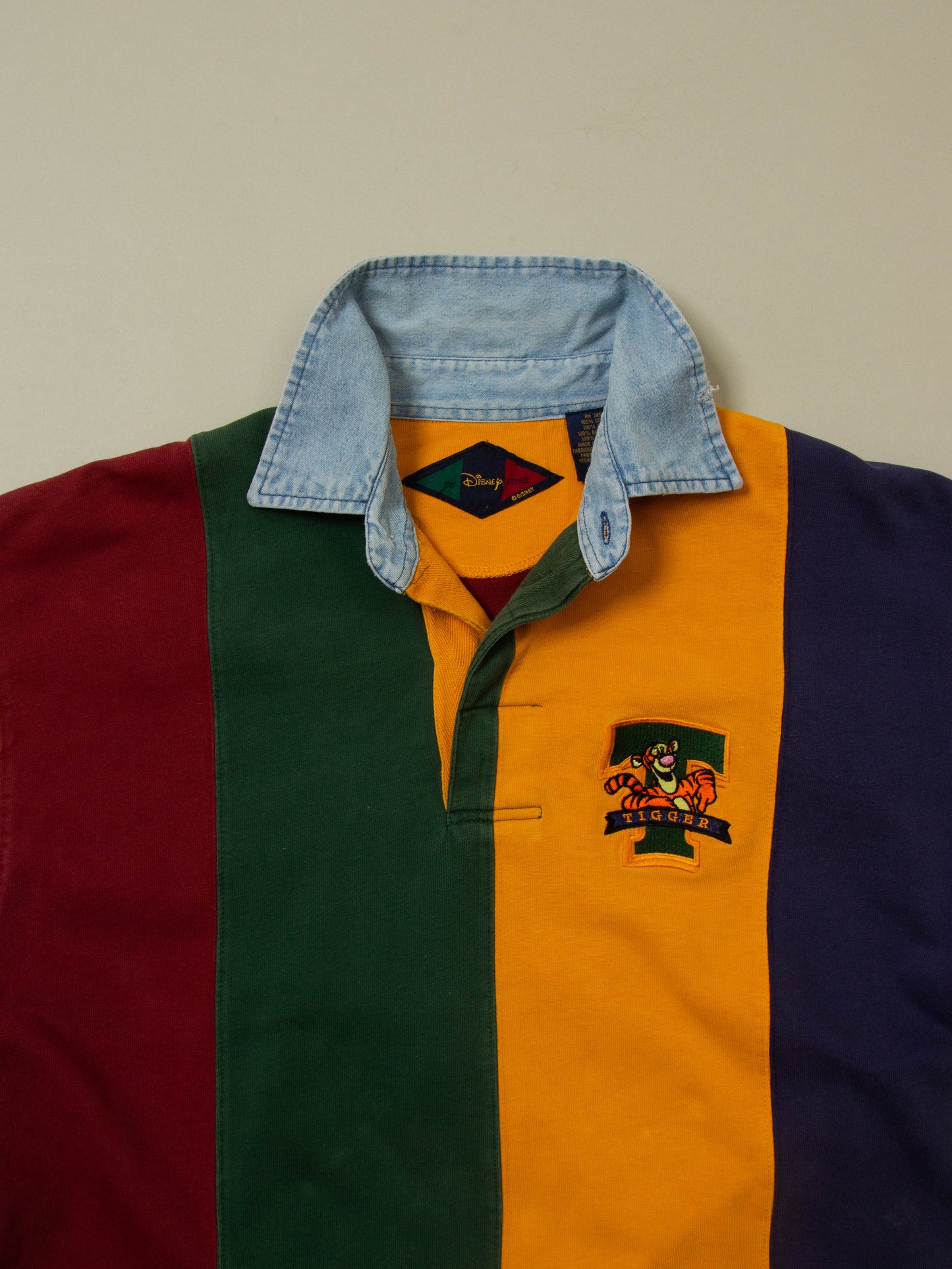Vtg 1990s Disney 'Tigger' Multicolored Rugby Shirt (M/L)