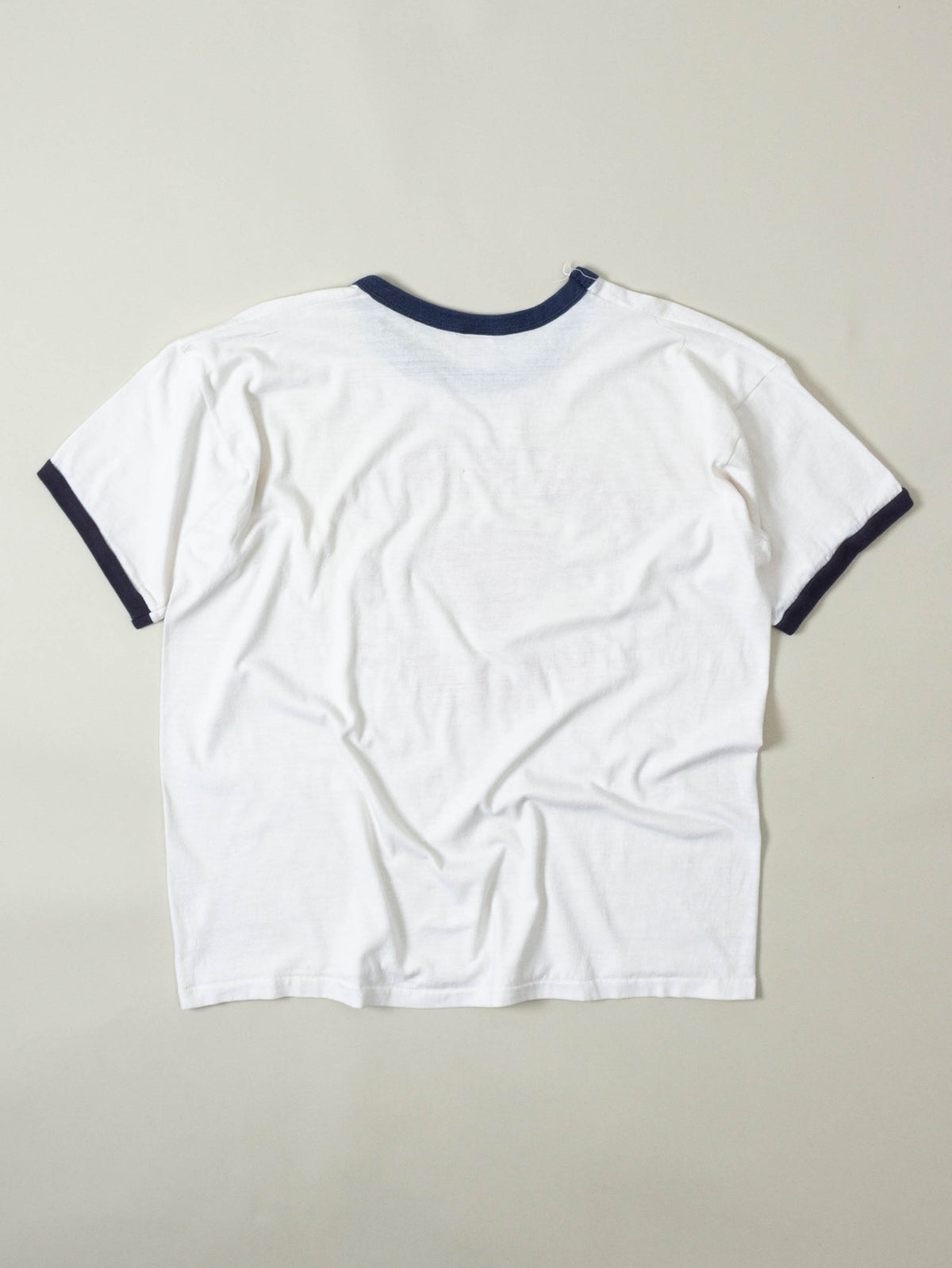 Vtg 1970s Russell Athletic Single Stitch Ringer Tee - Made in USA (L)